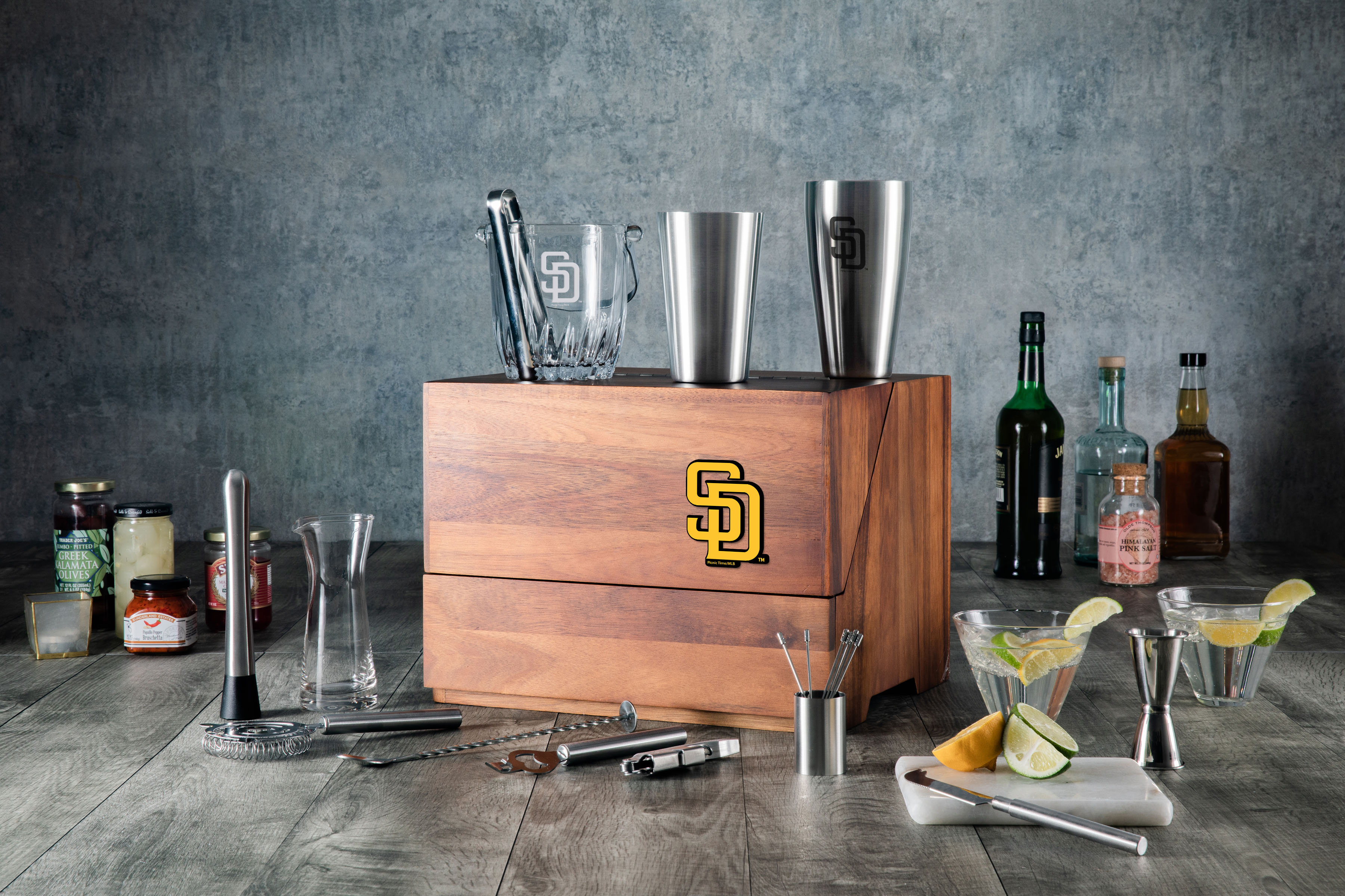 San Diego Padres - Madison Acacia Tabletop Bar Set
