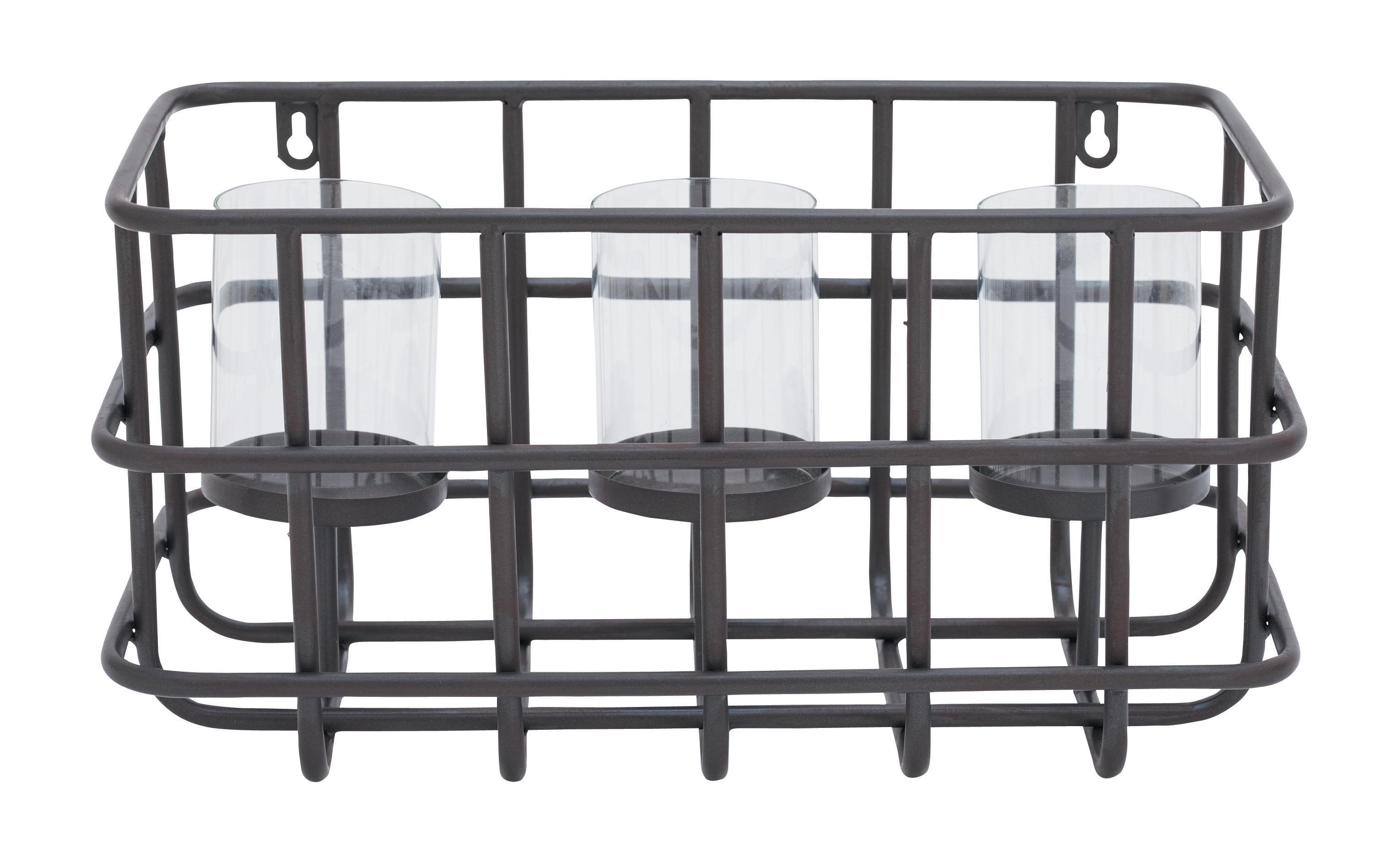 Black Metal Industrial Wall Sconce, 8" x 15" x 8"