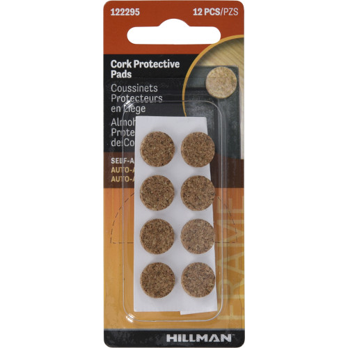 Hillman SelfAdhesive Cork Pads (1/2") 12 Pack