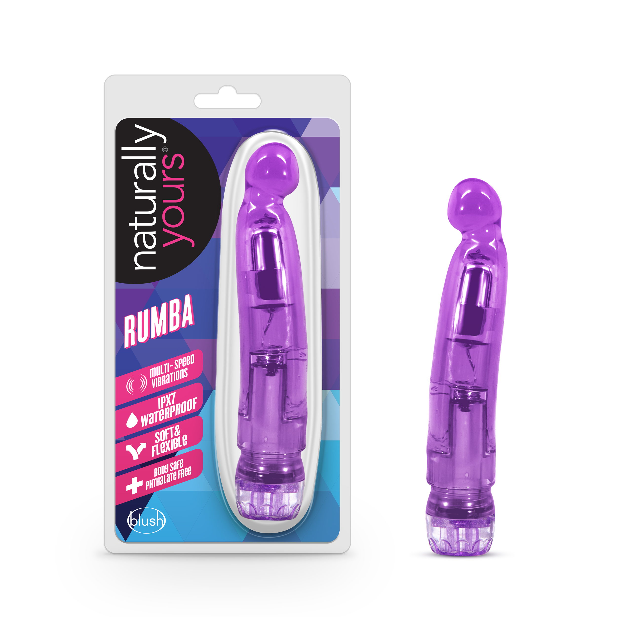 Blush Naturally Yours Rumba Curved Purple 7-Inch Vibrator