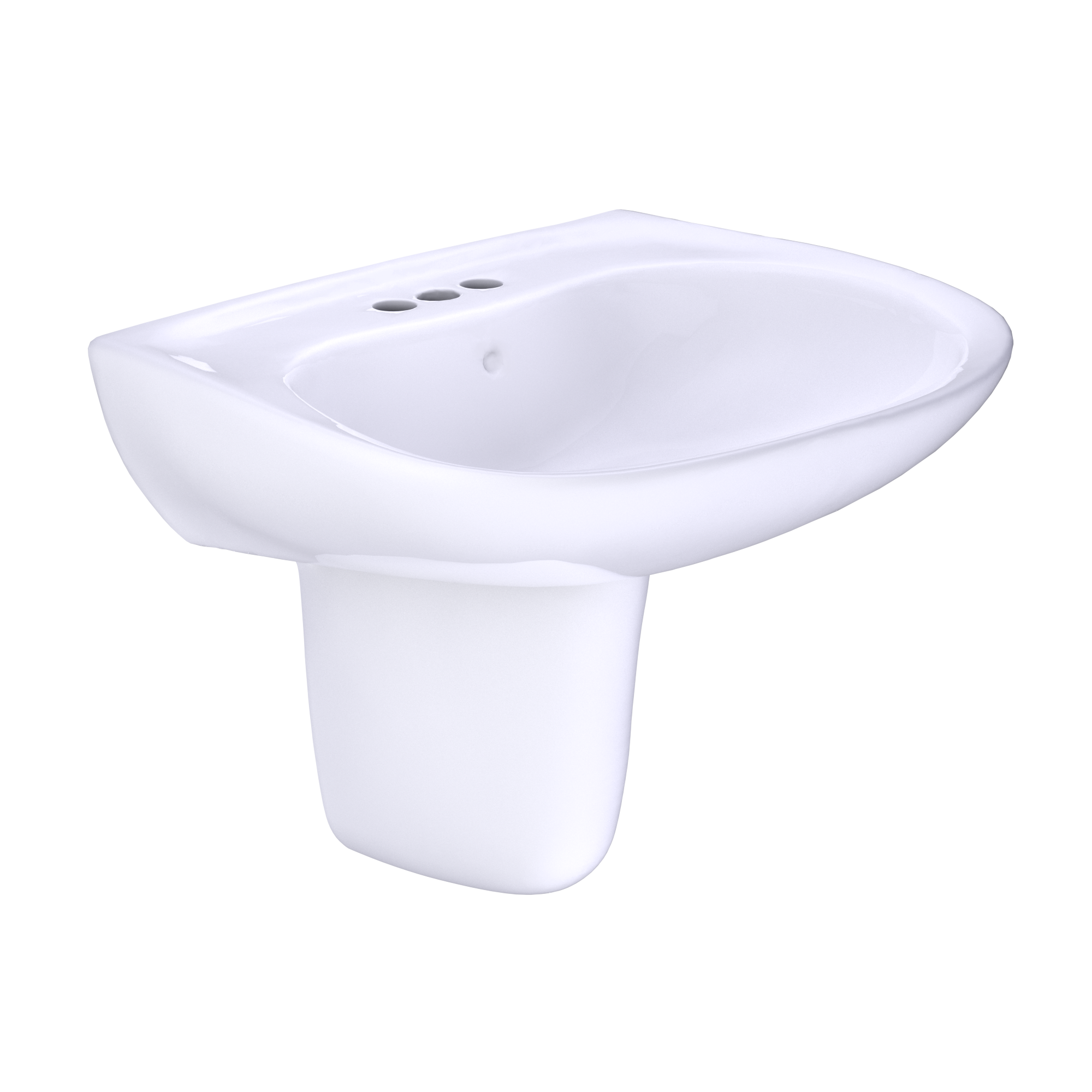 TOTO Prominence Oval Wall-Mount Bathroom Sink with CEFIONTECT and Shroud for 4 Inch Center Faucets, Cotton White, Vitreous China, LHT242.4G#01