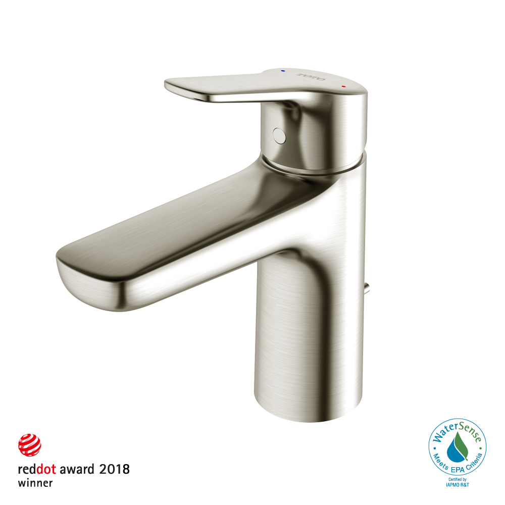 TOTO GS Series 1.2 GPM Single Handle Bathroom Sink Faucet with COMFORT GLIDE Technology and Drain Assembly, Polished Nickel, Brass, TLG03301U#PN