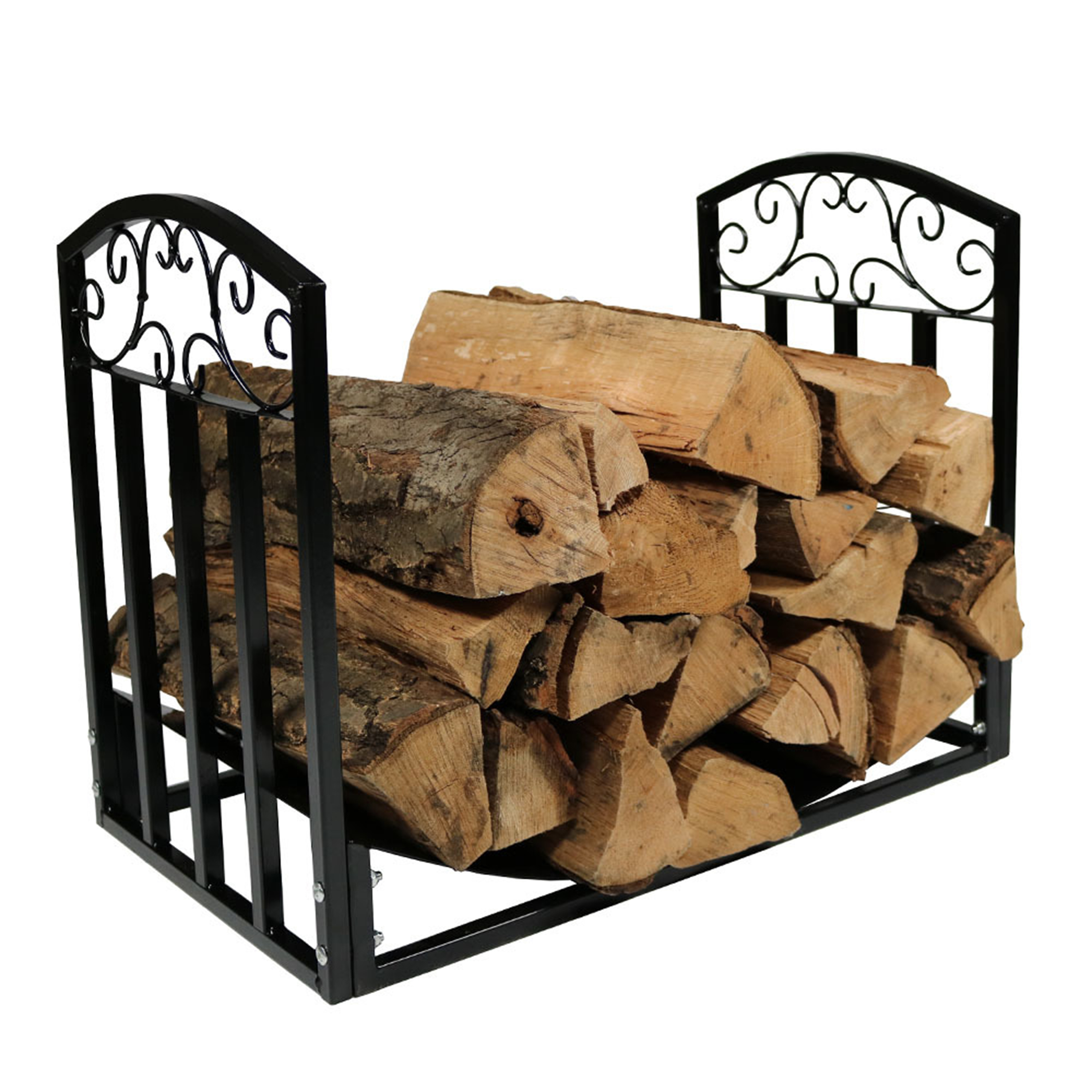 Sunnydaze Indoor/Outdoor 2 Foot Designer Log Holder, Black