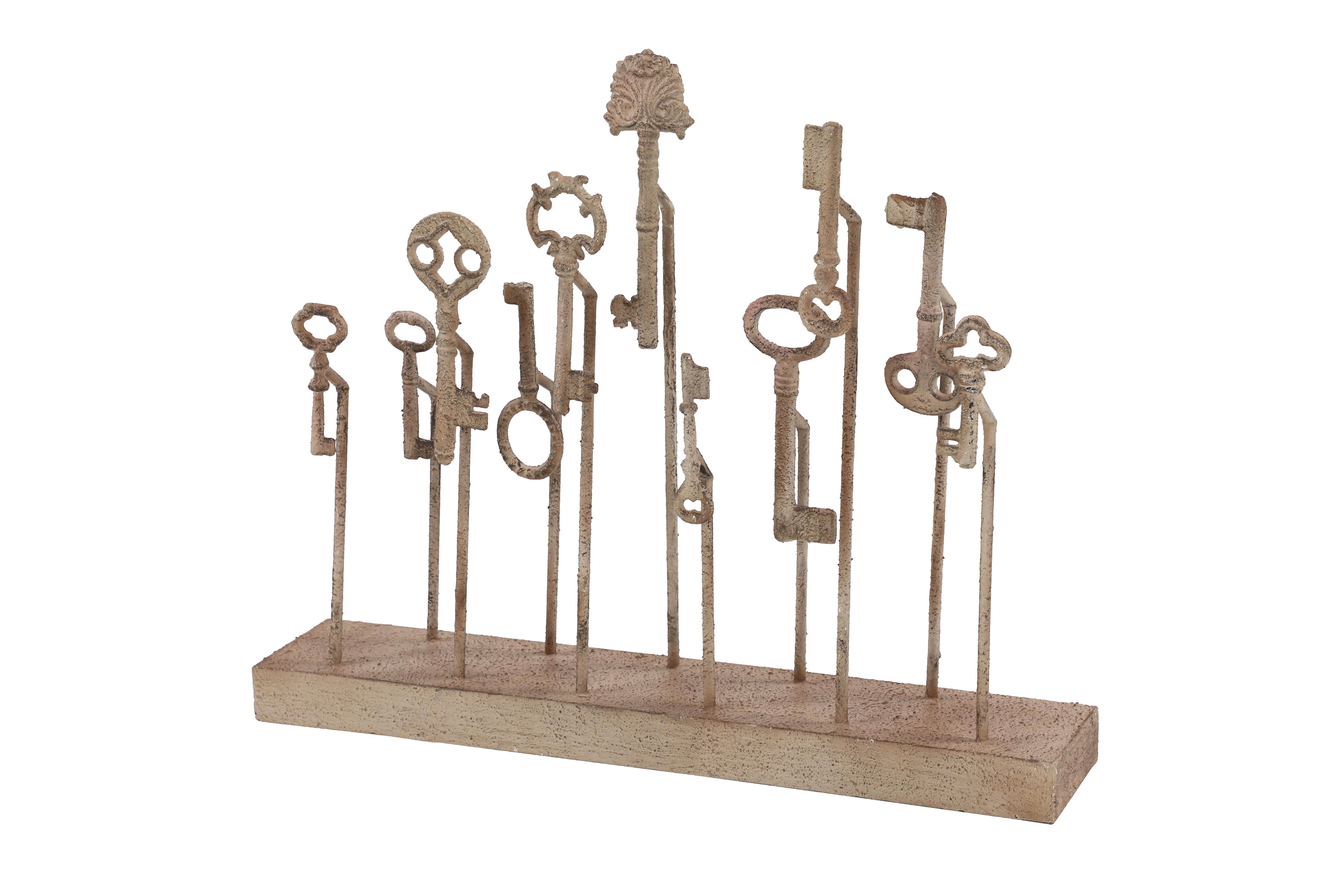Light Brown Metal Sculpture 23" x 5" x 17"