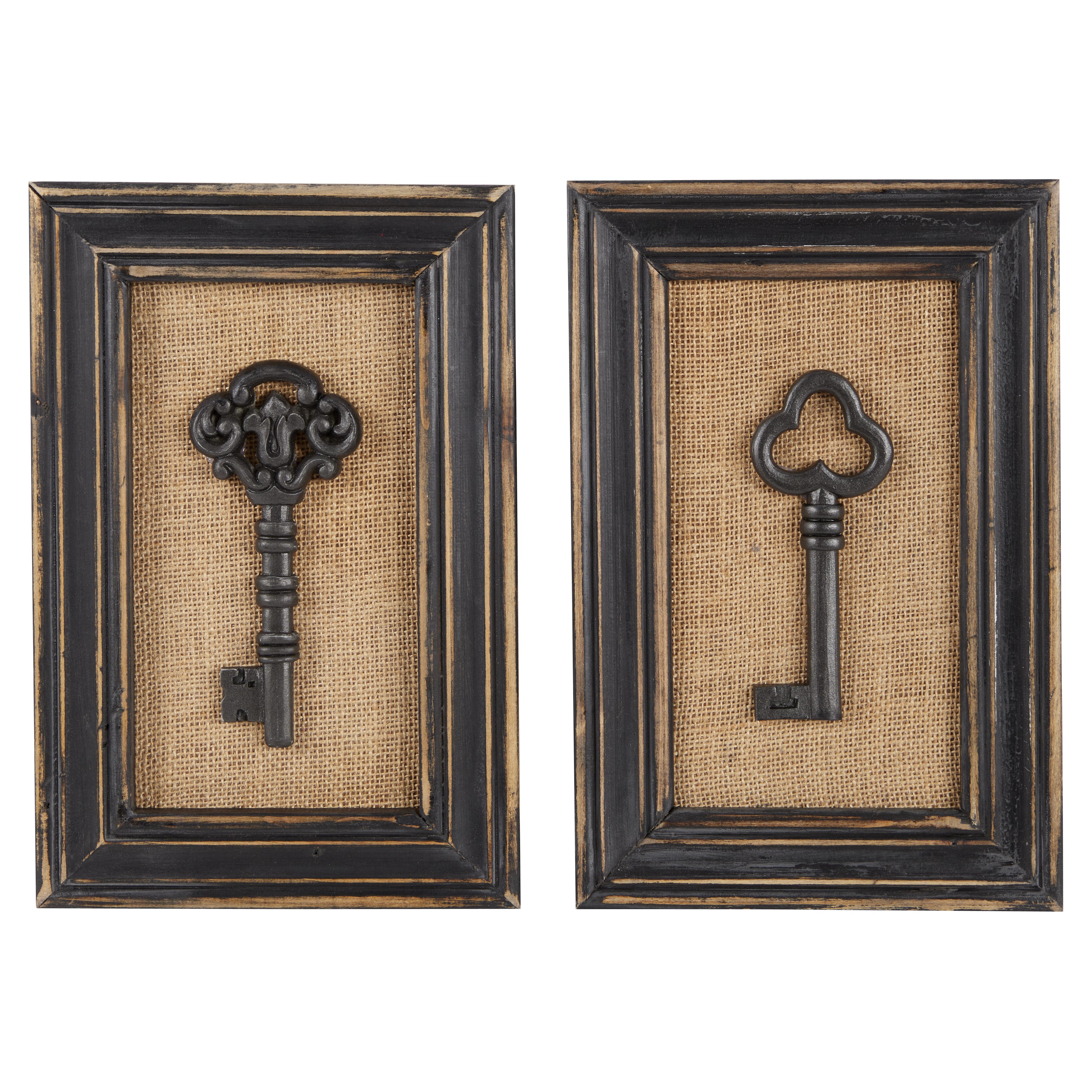Black  Keys Wall Decor, Set of 2 8"W, 12"H