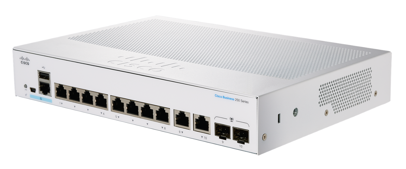 Cisco Business CBS250-8T-E-2G 8-Port Managed Smart Ethernet Switch