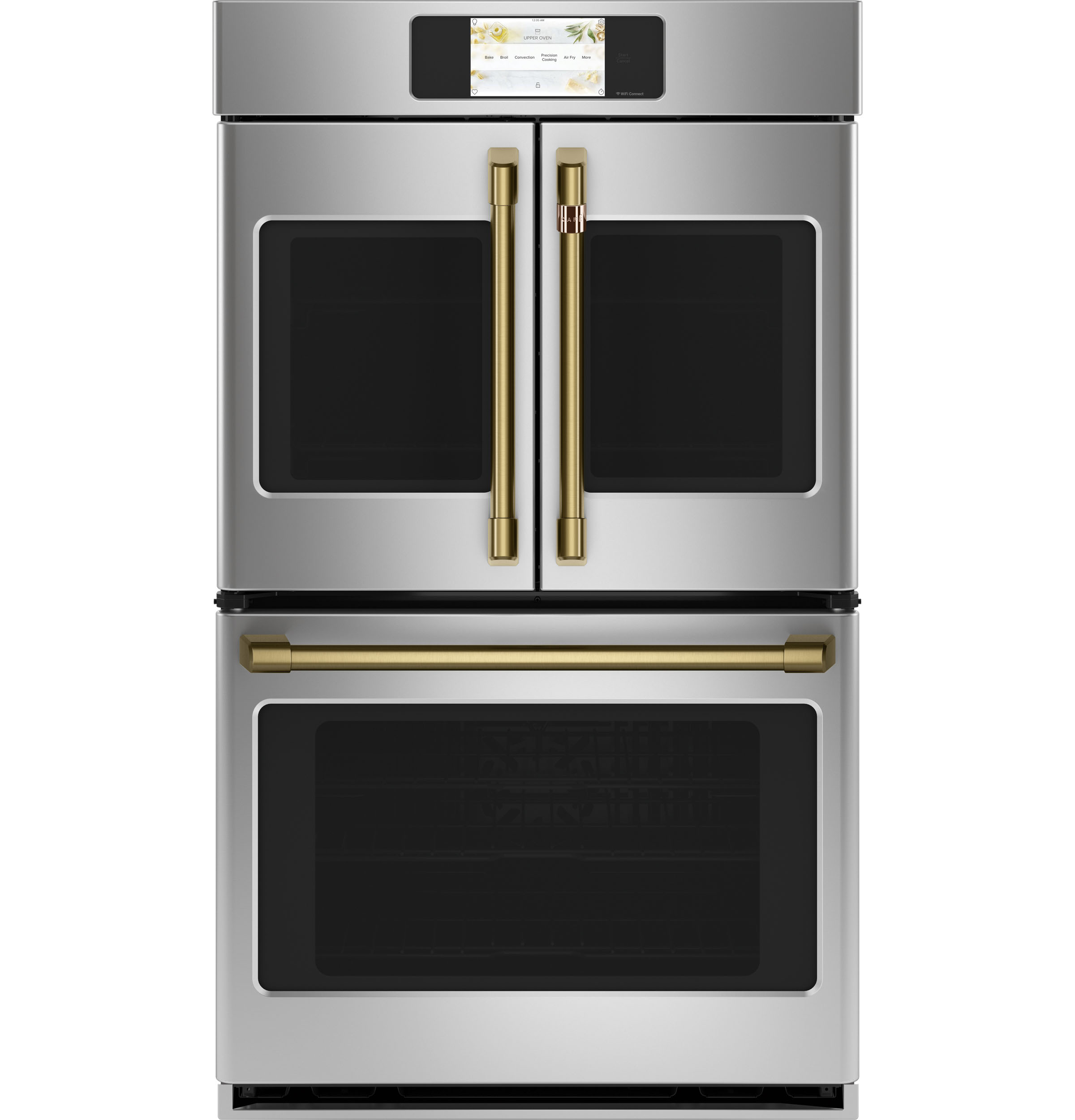 30" Width Hndl & Knob Kit for French-Dr Dbl Wall Ovens Brushed Brass For use w/ Wall Ovens — Not Connectable view 2