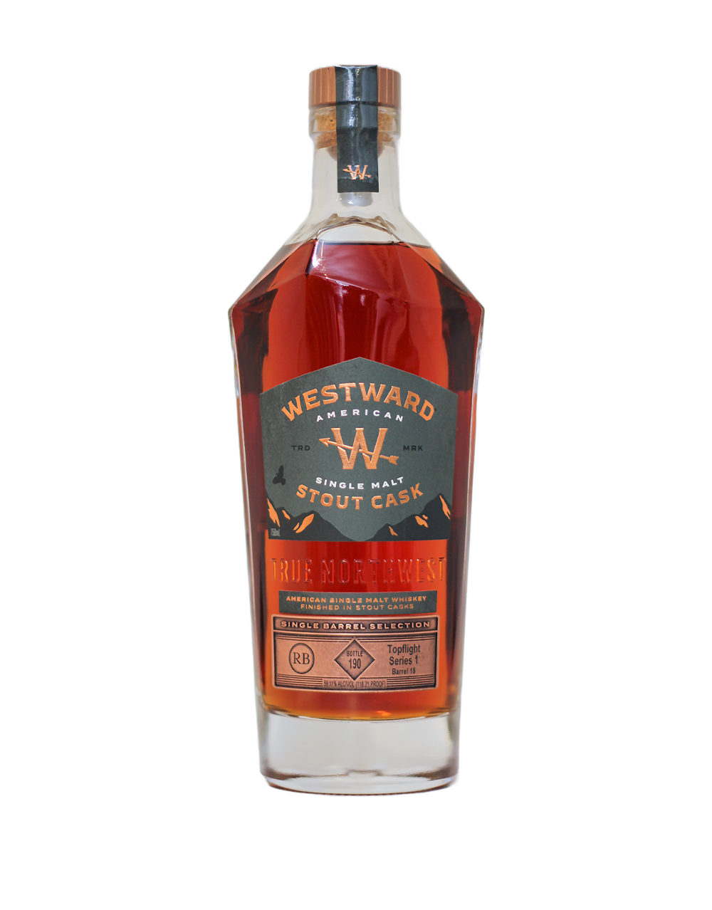 WESTWARD SINGLE BARREL STOUT CASK FINISHED SINGLE MALT S1B18