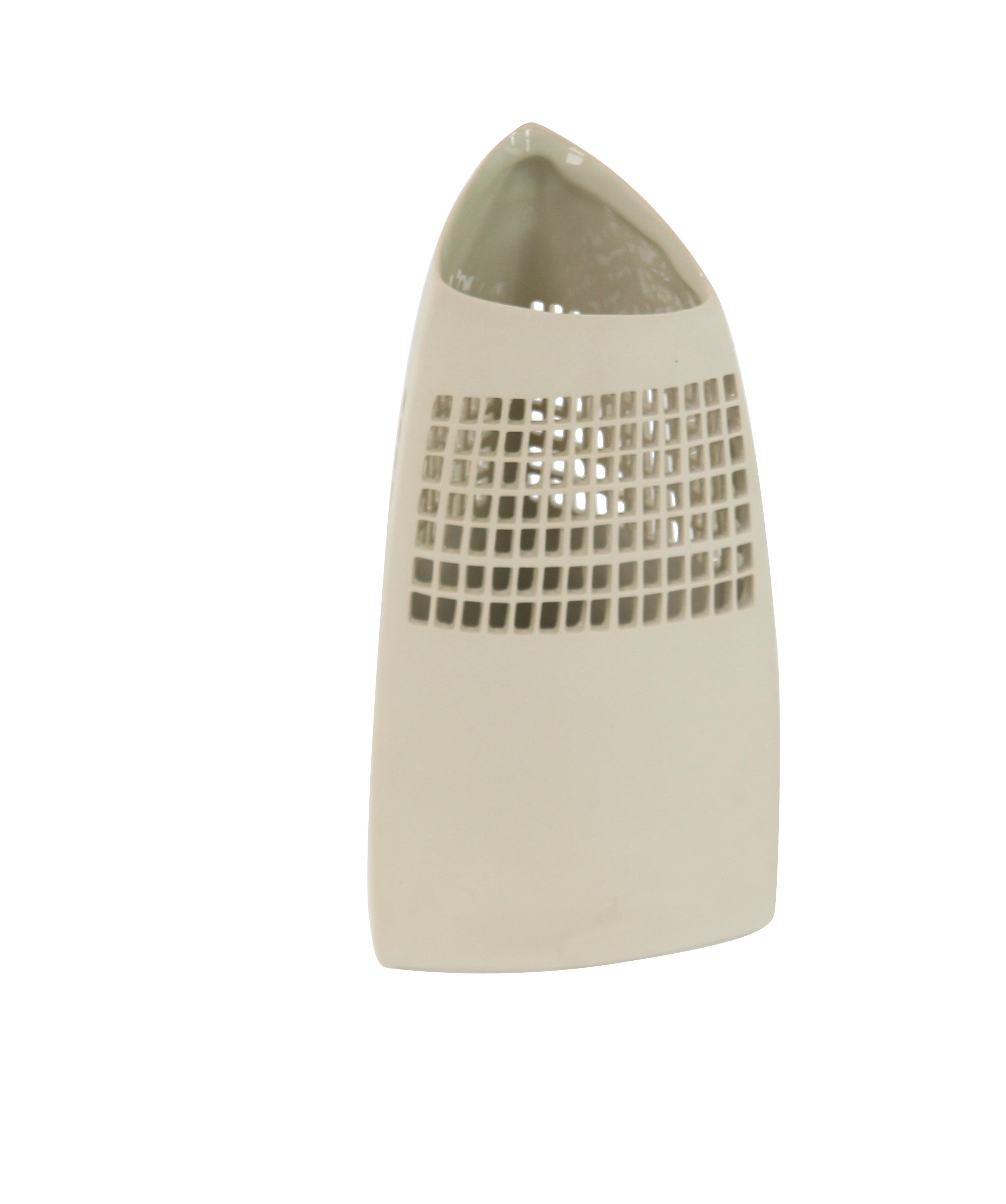(Box of 4 pcs) Beige Ceramic Modern Vase, 13\" x 7\" x 5\"