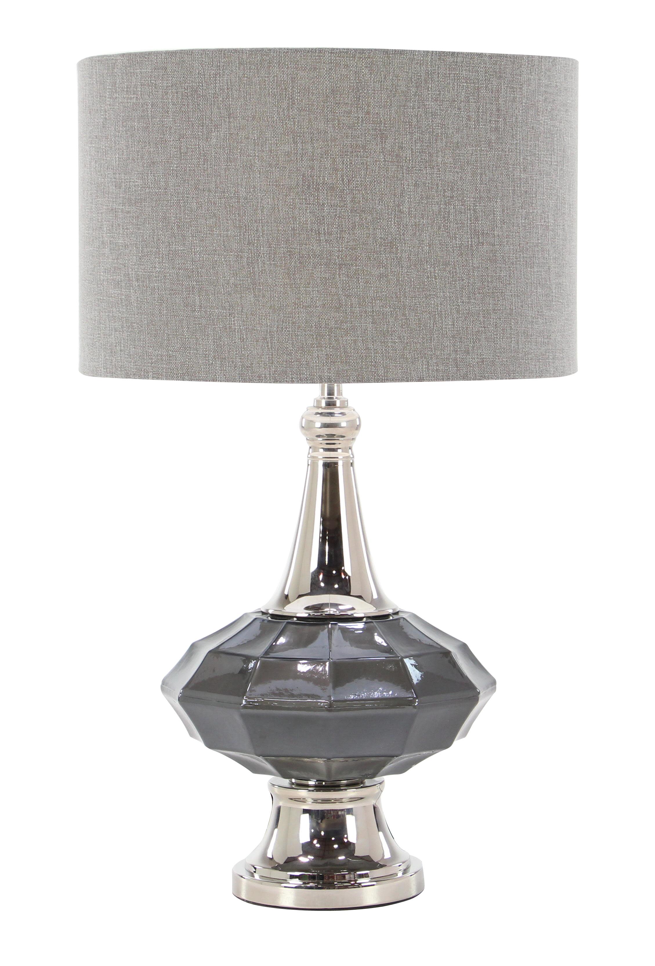 Gray Glass  Room Table Lamp, 16" x 16" x 27"