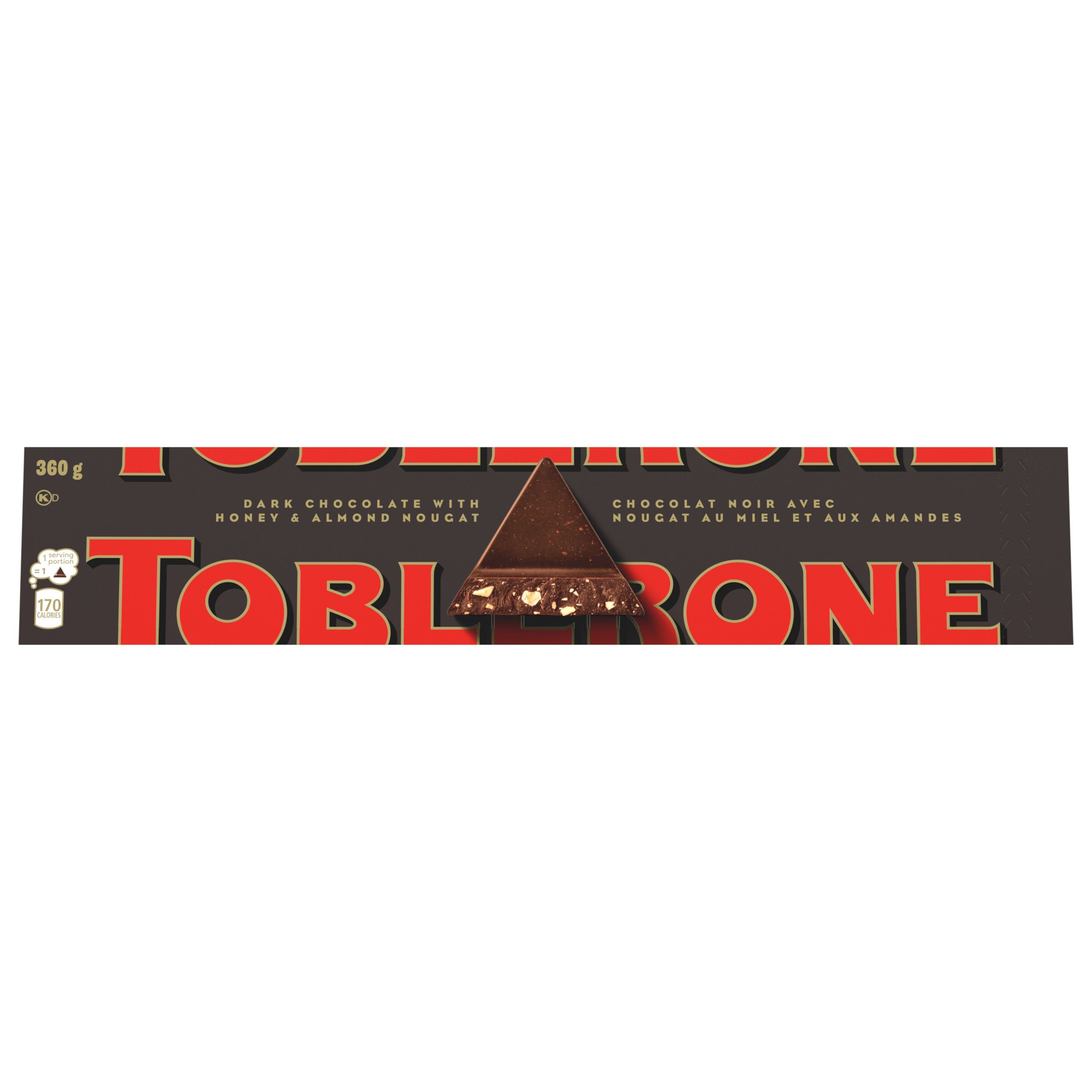 TOBLERONE Dark Chocolate with Honey and Almond Nougat Bar (360 g)