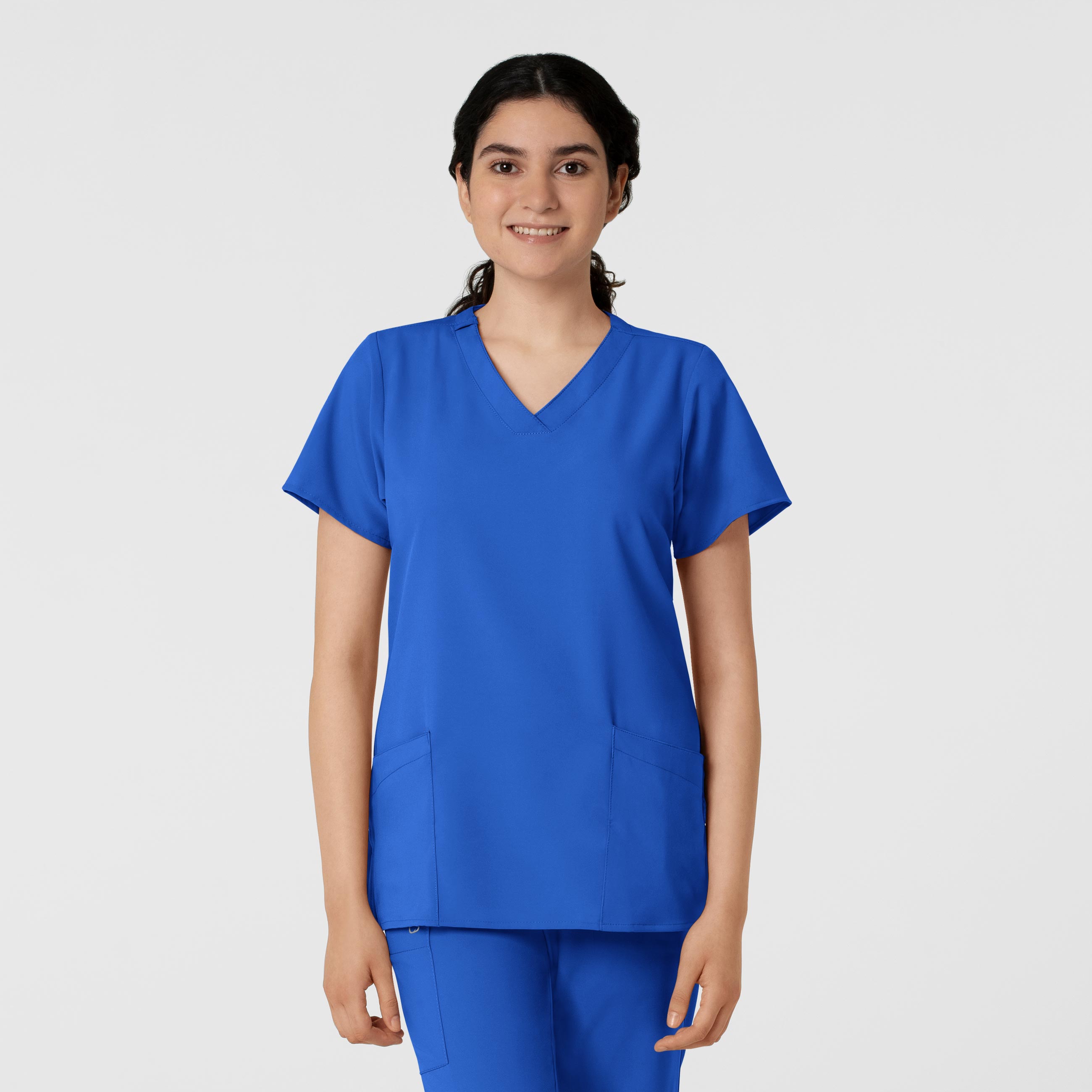 W123 Wink 6255 Women&#8216;s Athletic Fit 2 Pocket V-Neck Medical Scrub Top with 4 Way Stretch-Wonder Wink