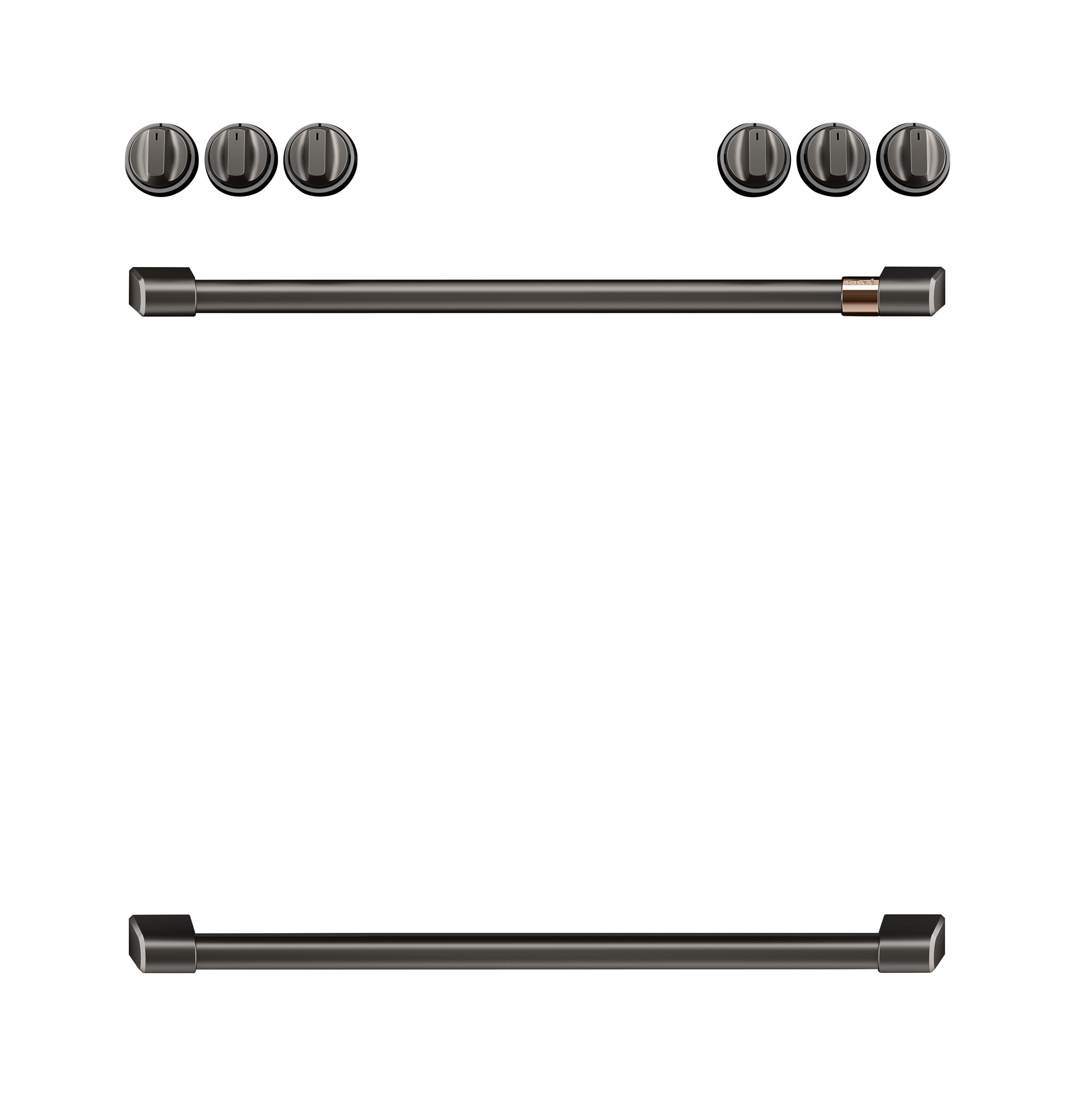 Front Cntrl Induction Knobs,Hndls Brushed Black — Not Connectable