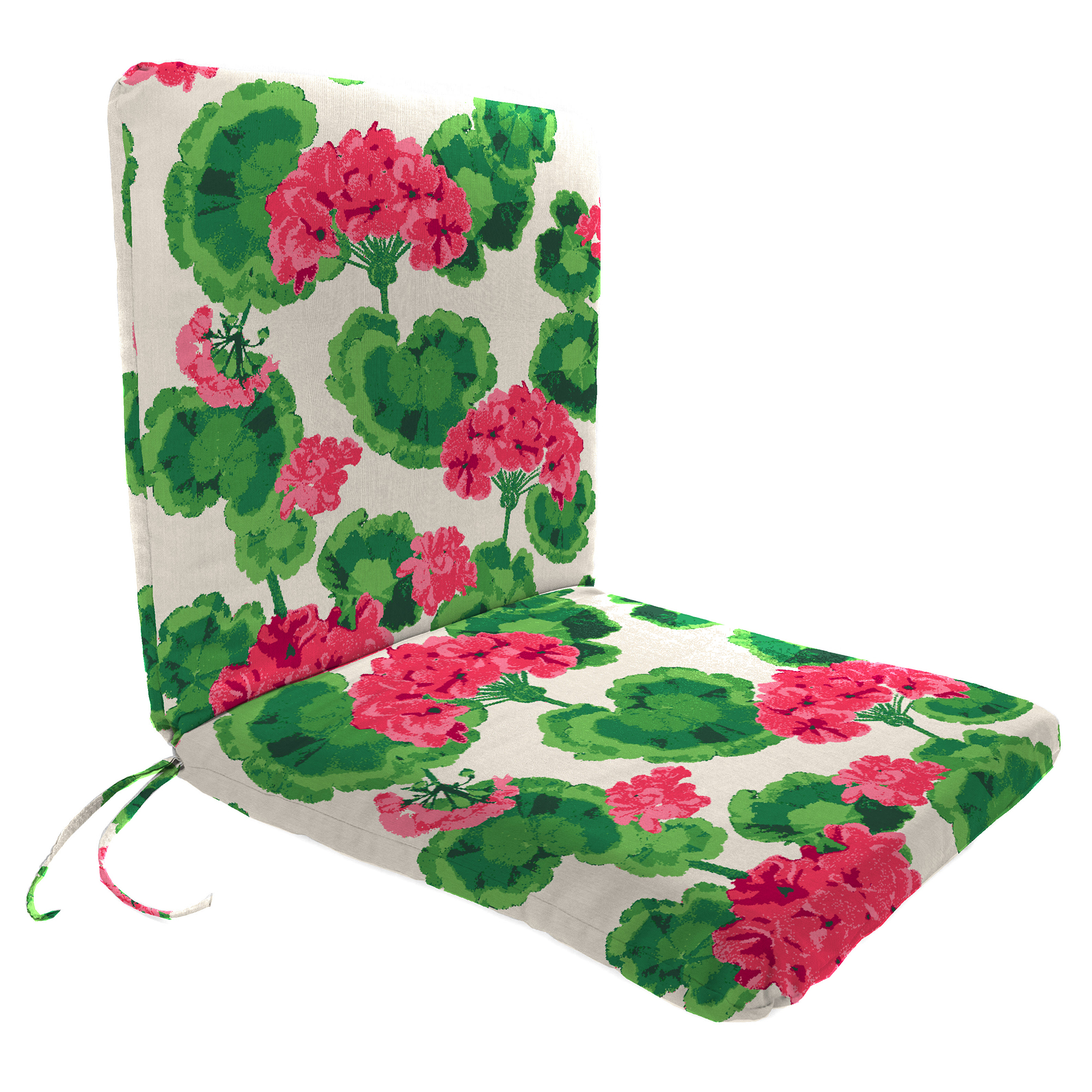 New Outdoor Patio Dining Lounge Chair Cushion with Ties 19" x 37", UV Treated - Picture 4 of 9