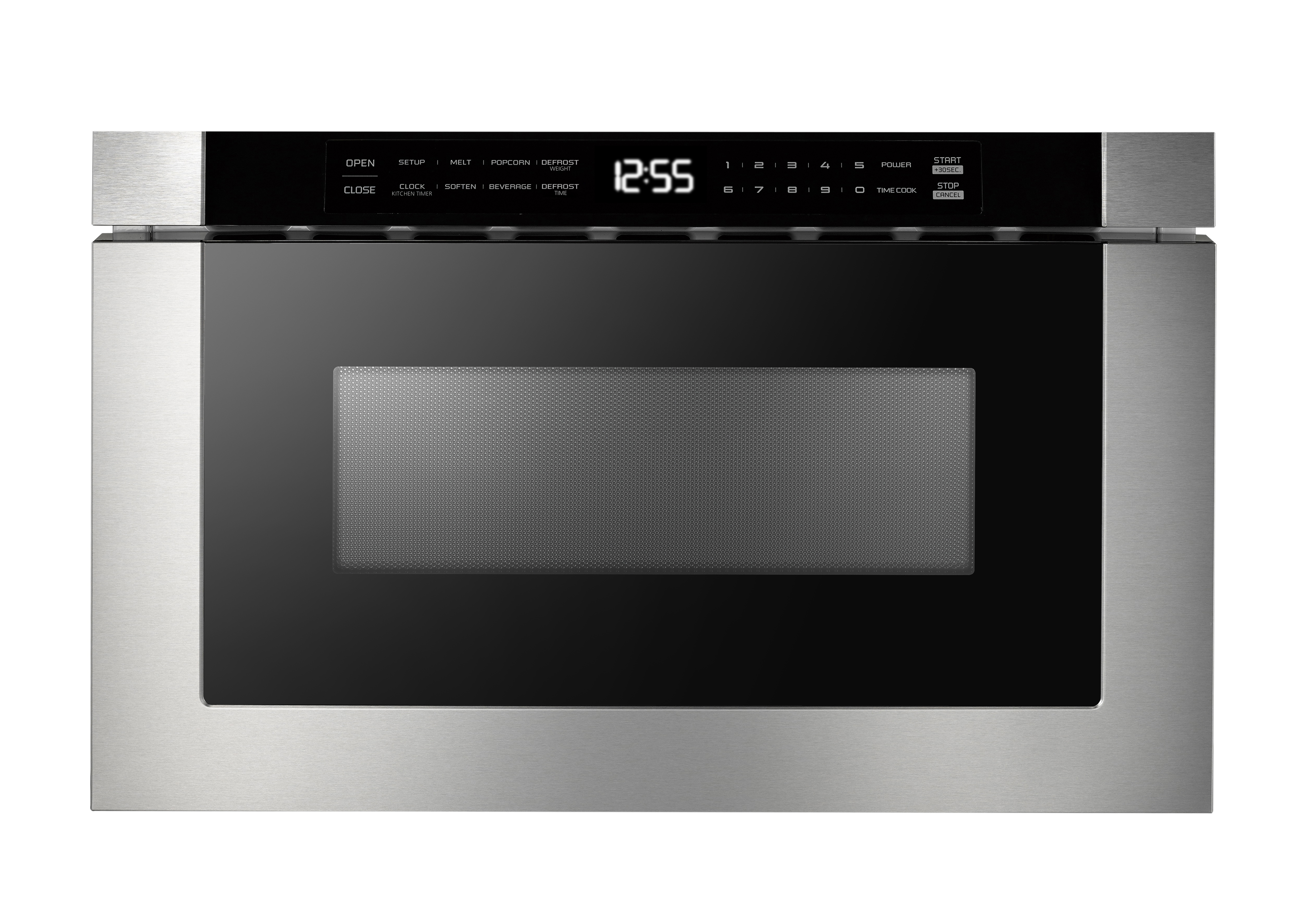 XO Appliances 24 Built-In Microwave Drawer - Black Glass & Stainless