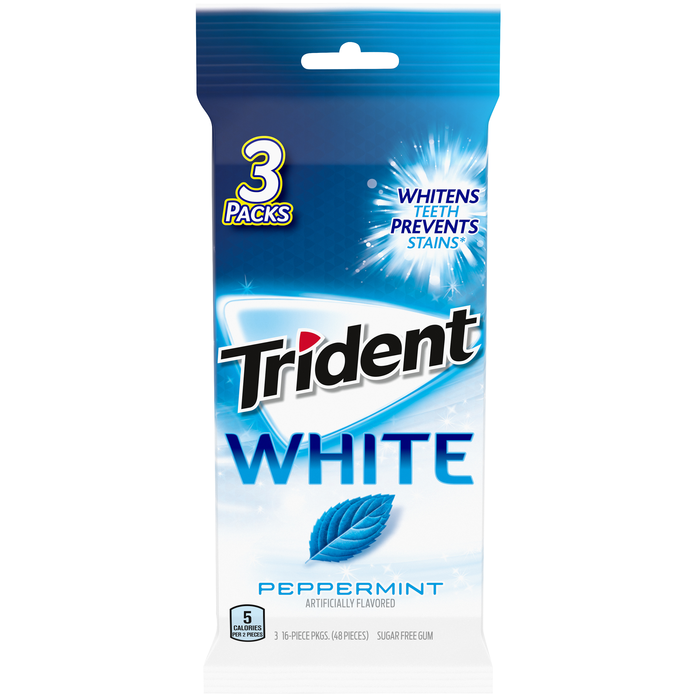 TRIDENT White Peppermint Flavor Sugar Free Gum