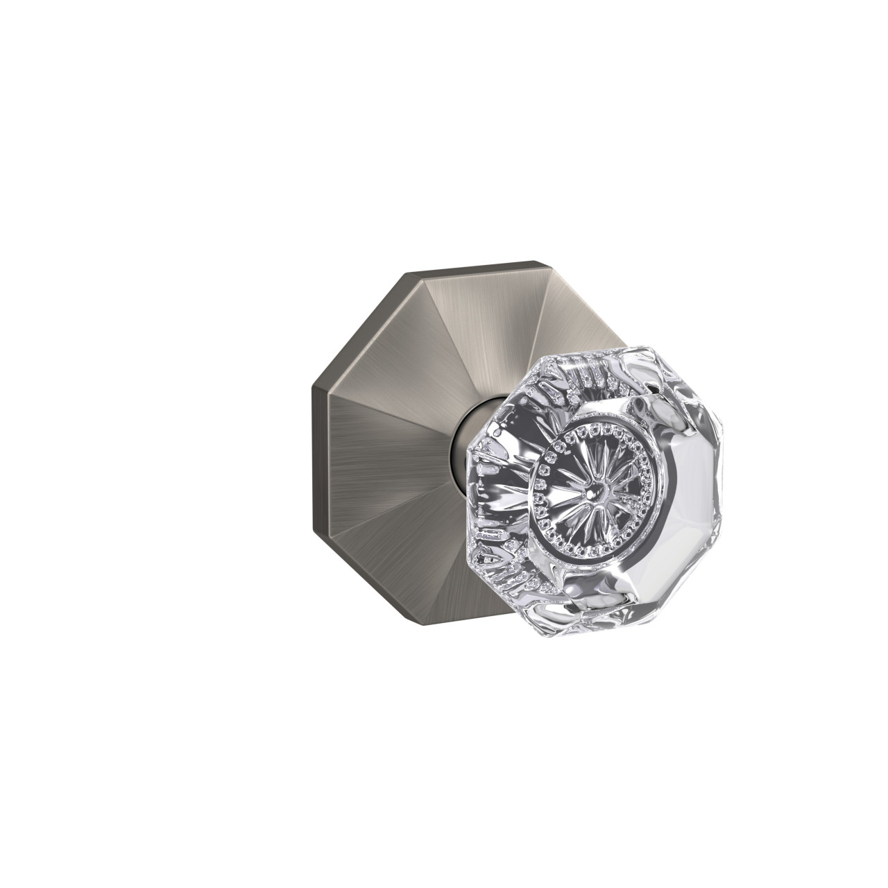 Custom Alexandria Glass Knob Combined Interior Hall-Closet and Bed-Bath Lock