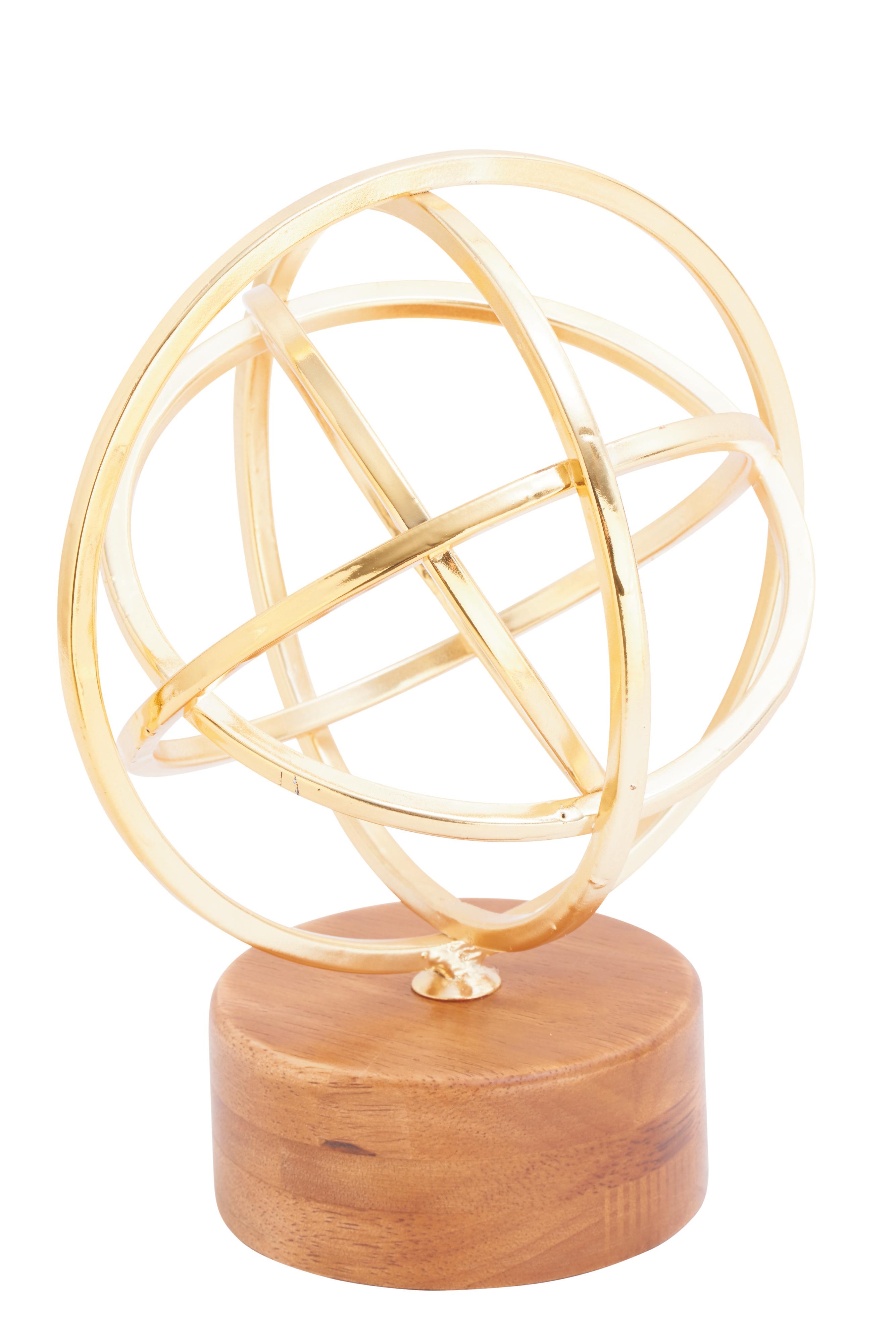 Gold Metal  Sculpture, 7" x 7" x 9"