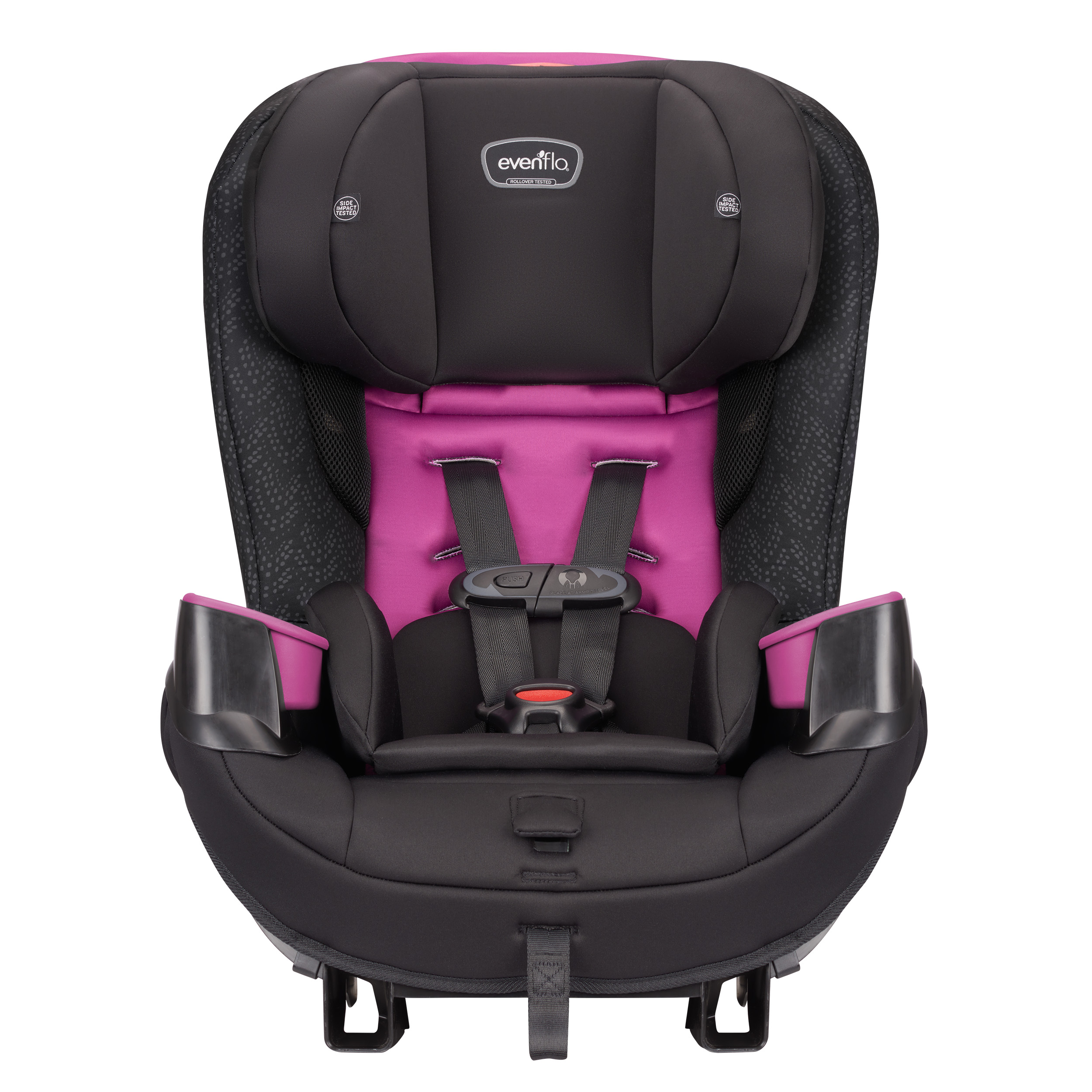 pink and black convertible car seat