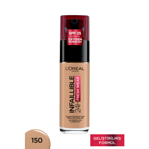 l'oréal paris infaillible 24h fresh wear fondöten 150 radiant beige