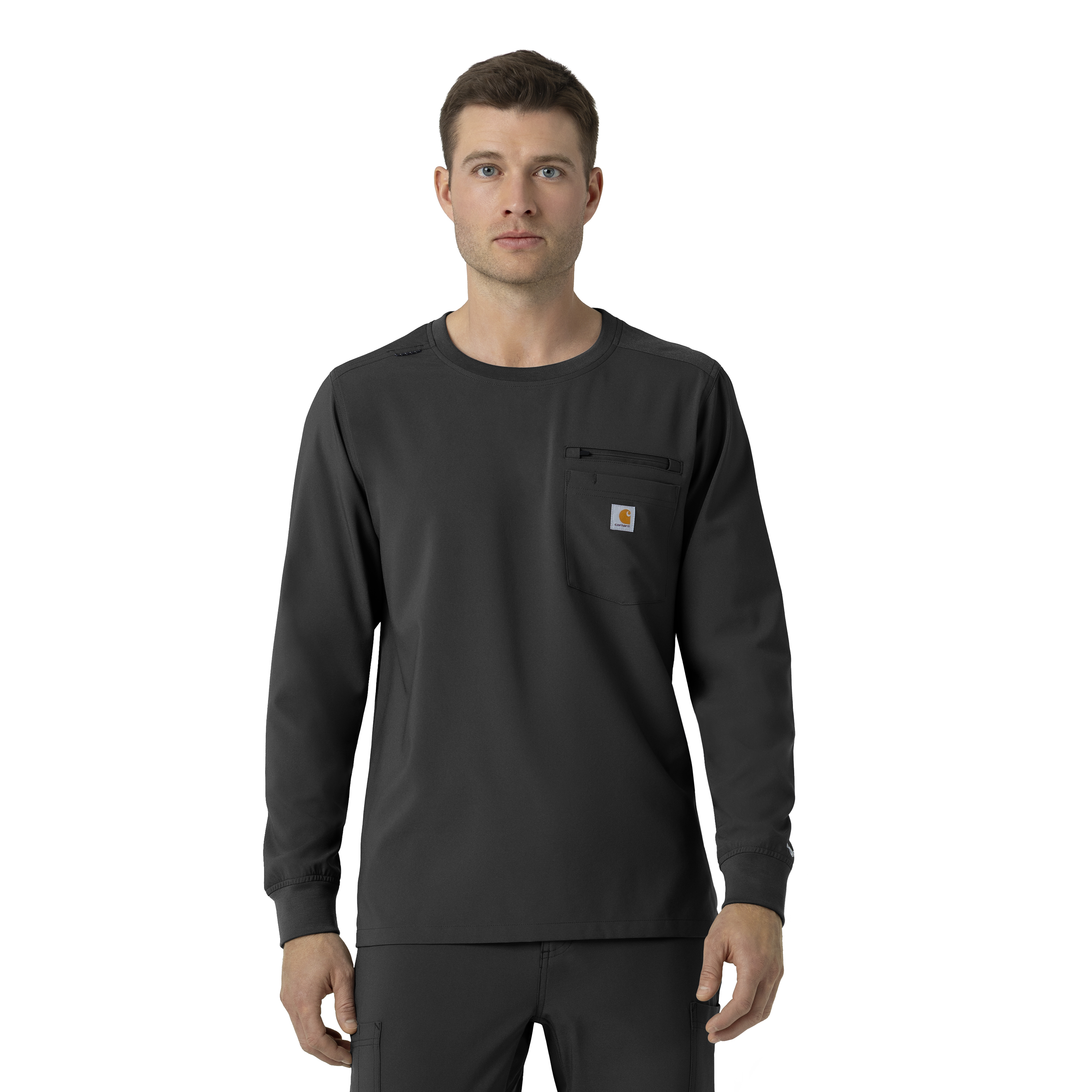 Force Cross&#45;Flex Men&#39;s Crew Neck Long Sleeve Scrub Top-Carhartt