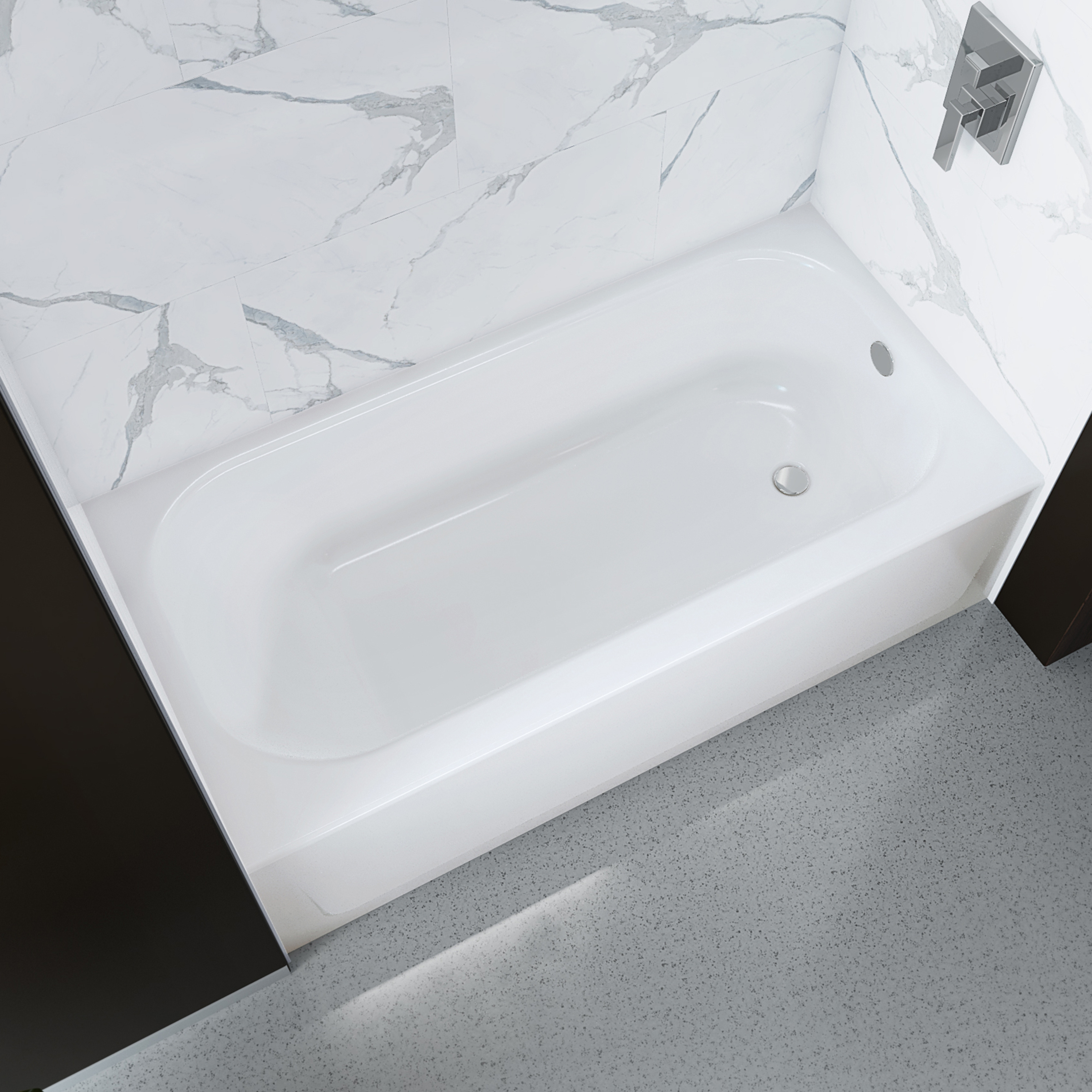 Maui Plus 6032 Right Drain Alcove Bathtub in White view 3