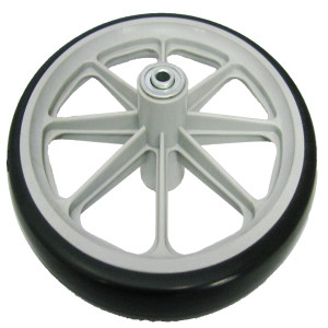 8-Spoke Caster Assembly with Smooth Urethane Tire, Black, 8 x 1 Inch