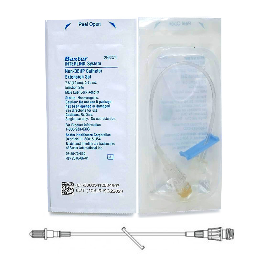 Box - I.V. Catheter Extension Set with INTERLINK Injection Site - 50/Box