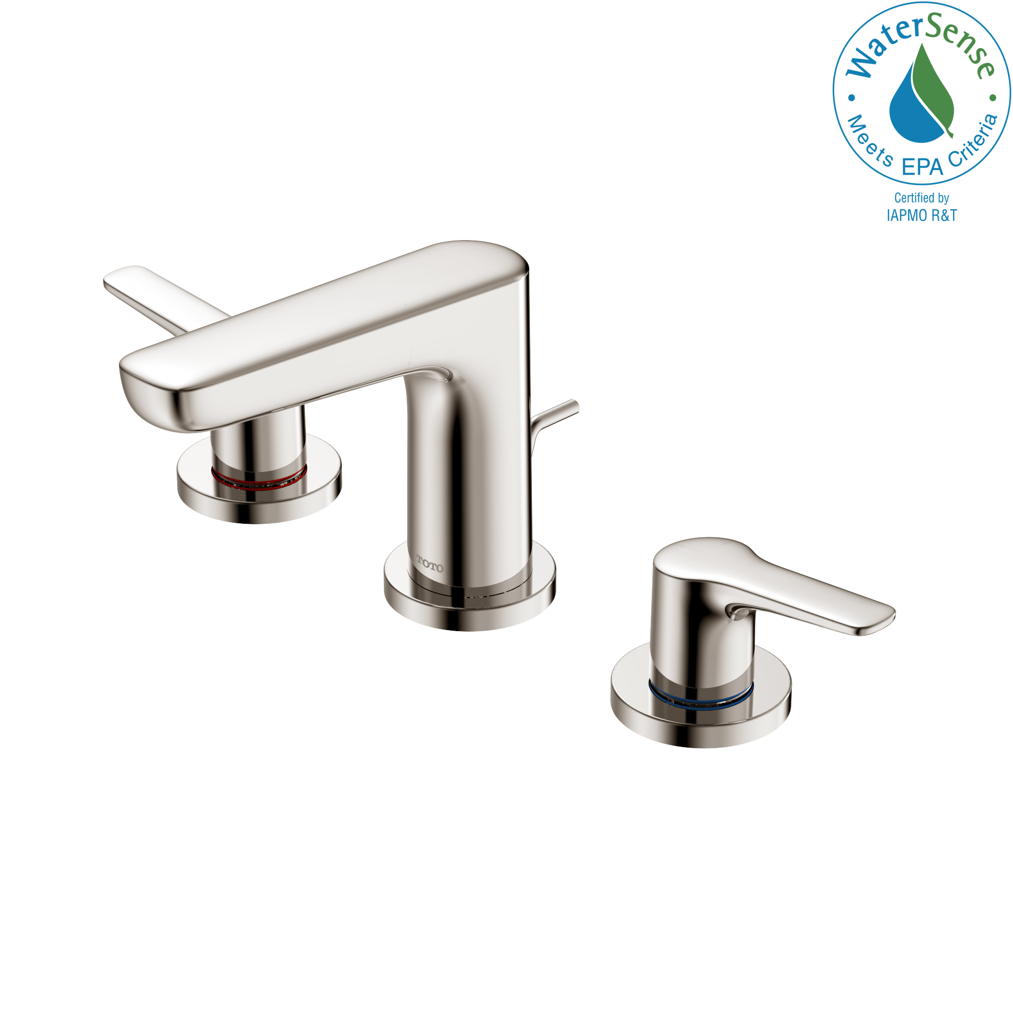 TOTO GS 1.2 GPM Two Handle Widespread Bathroom Sink Faucet, Polished Nickel, Brass, TLG03201U#PN