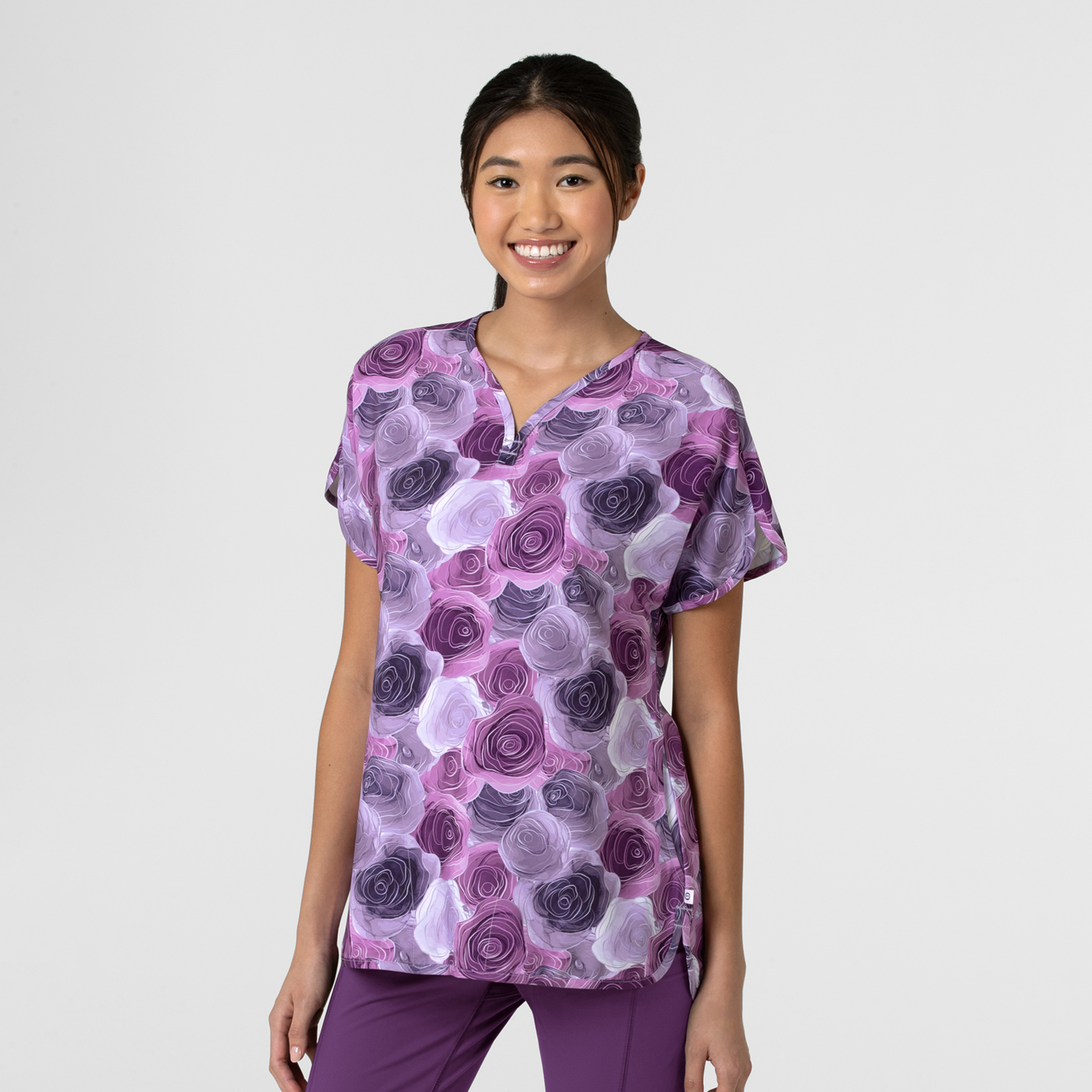 Women&#8216;s Dolman Print Scrub Top-Wonder Wink