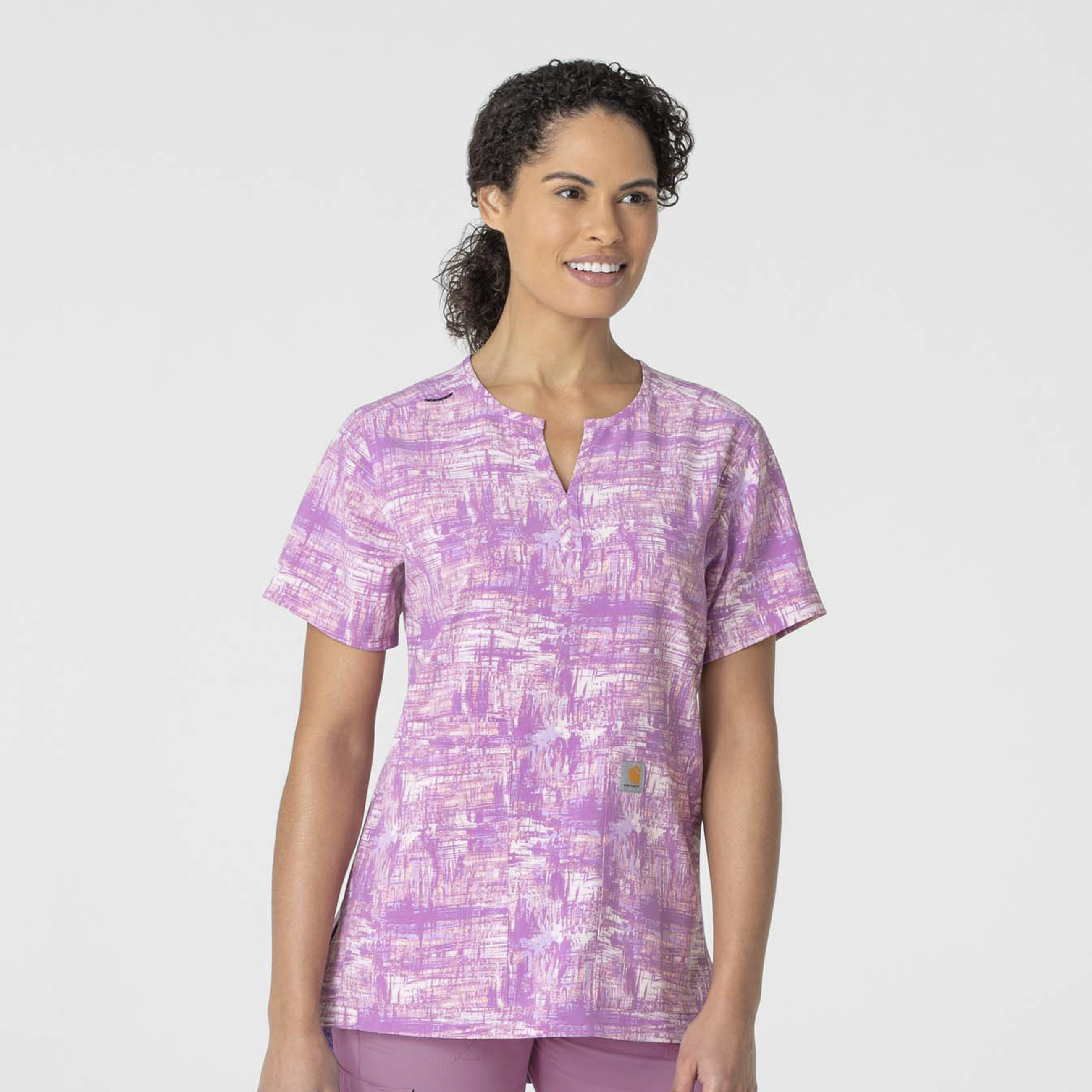 Women&#8216;s Notch Neck Print Scrub Top-Carhartt