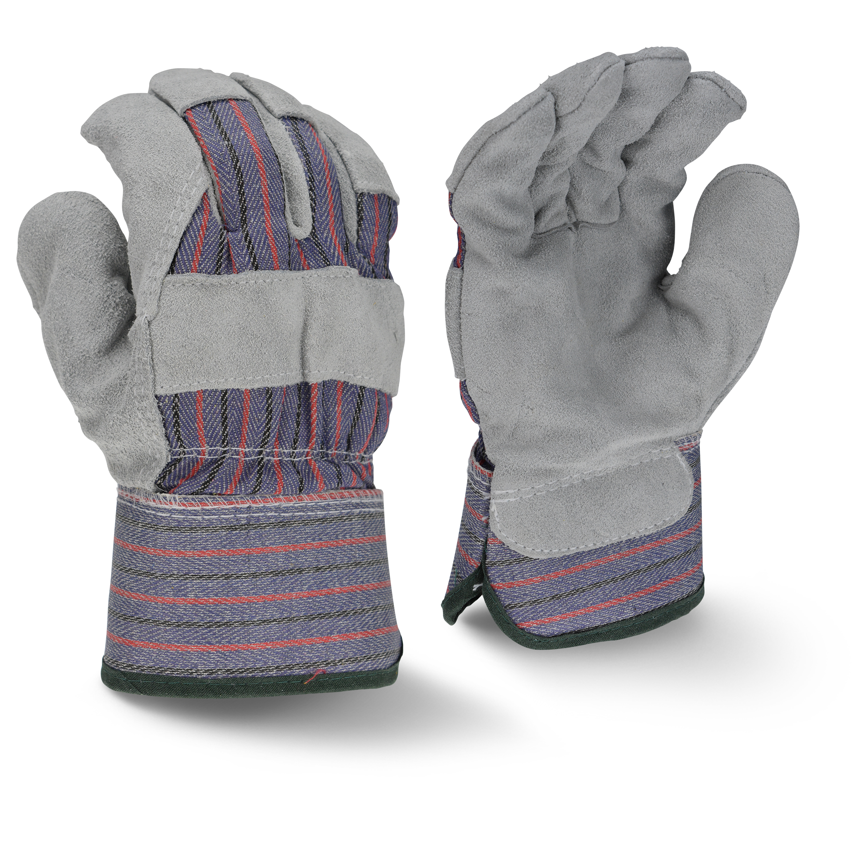 RWG3205 Fleece Lined Regular Shoulder Gray Split Cowhide Leather Glove - Size L