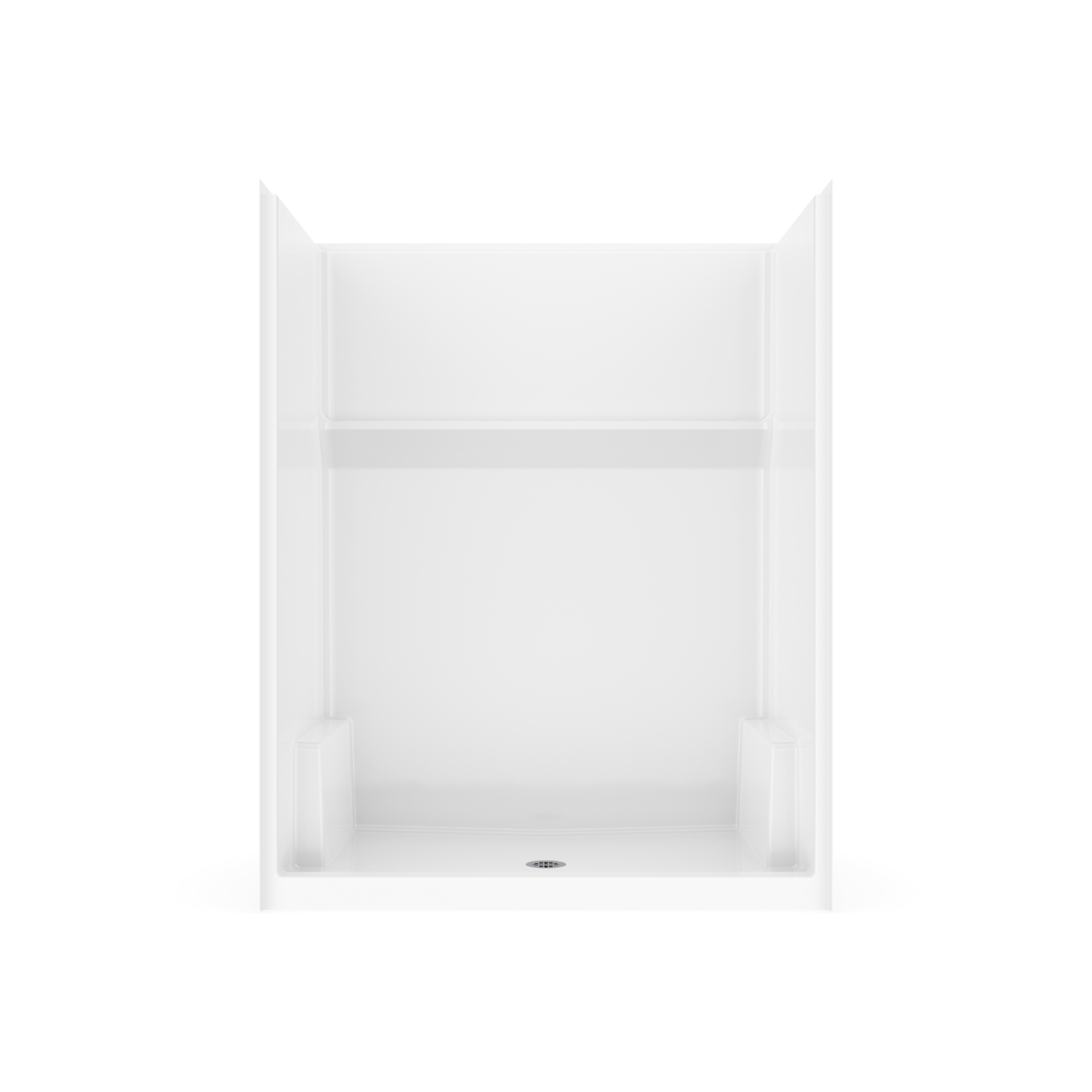 Icon SH6034 AcrylX™ Alcove Center Drain One-Piece Shower in White view 7