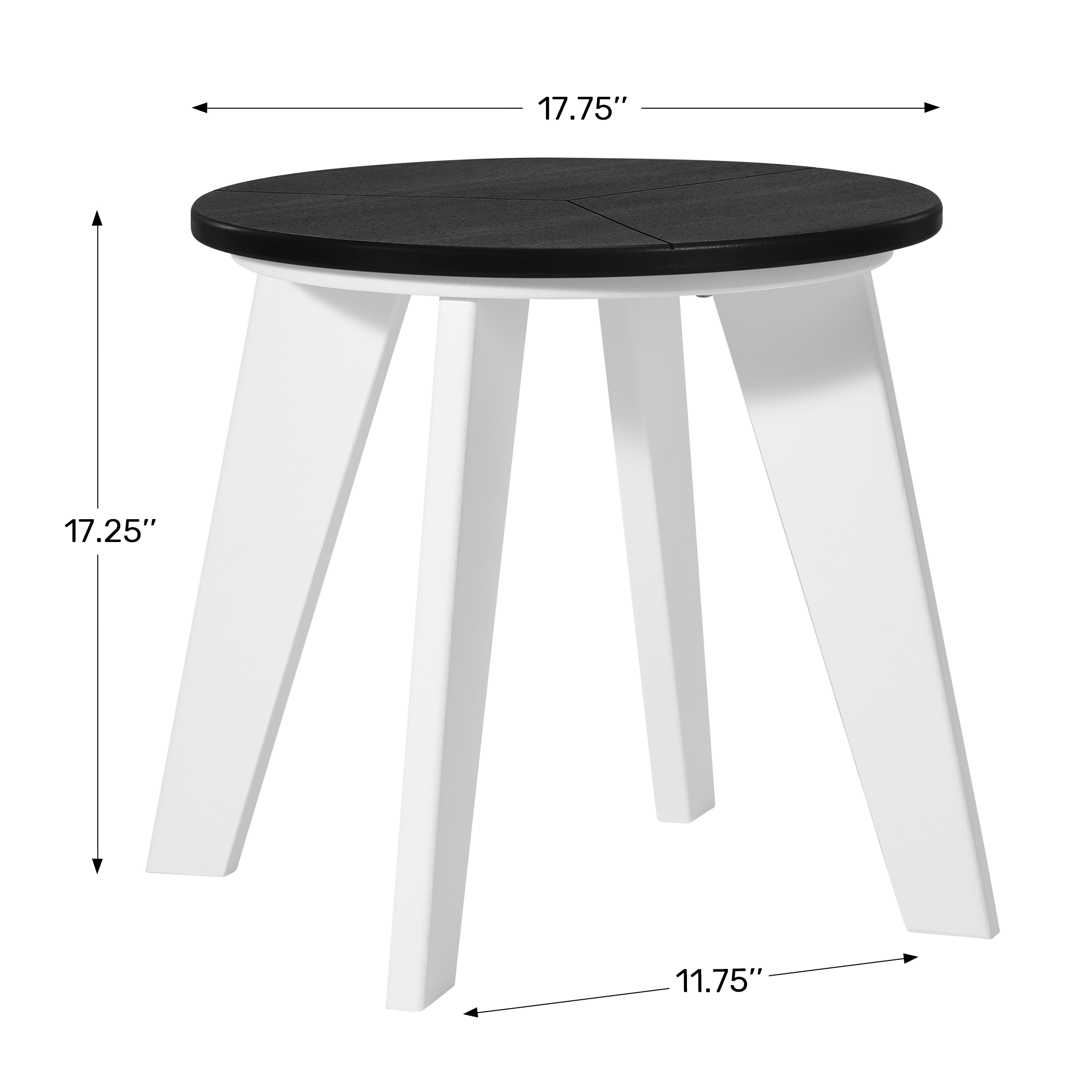 HDPE Plastic Outdoor Round Adirondack Patio Side Table WWT Spec Image