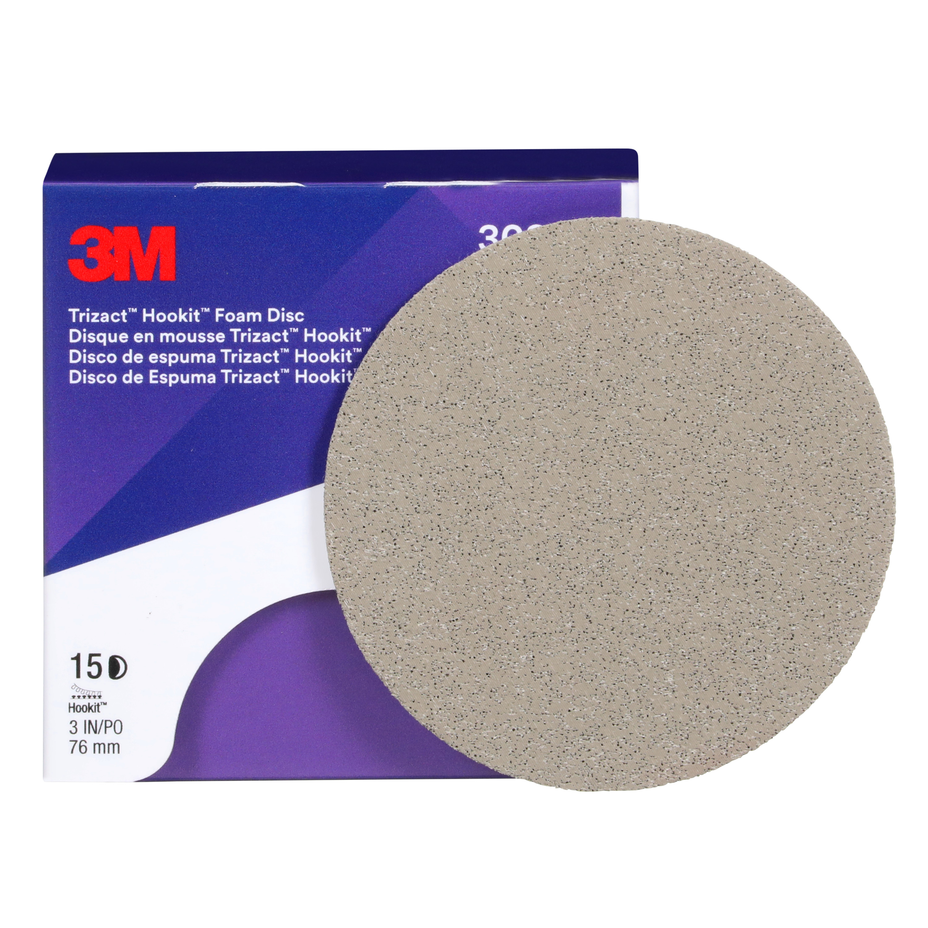 Product Number 443SA | 3M™ Trizact™ Hookit™ Foam Disc 30804