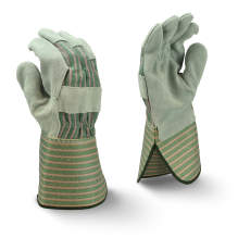 Radians RWG3300G Select Shoulder Gray Split Cowhide Leather Glove with Gauntlet Cuff