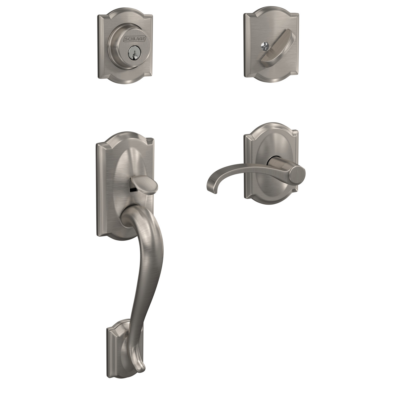 Custom Single Cylinder Handleset and Whitney Lever with Camelot Trim