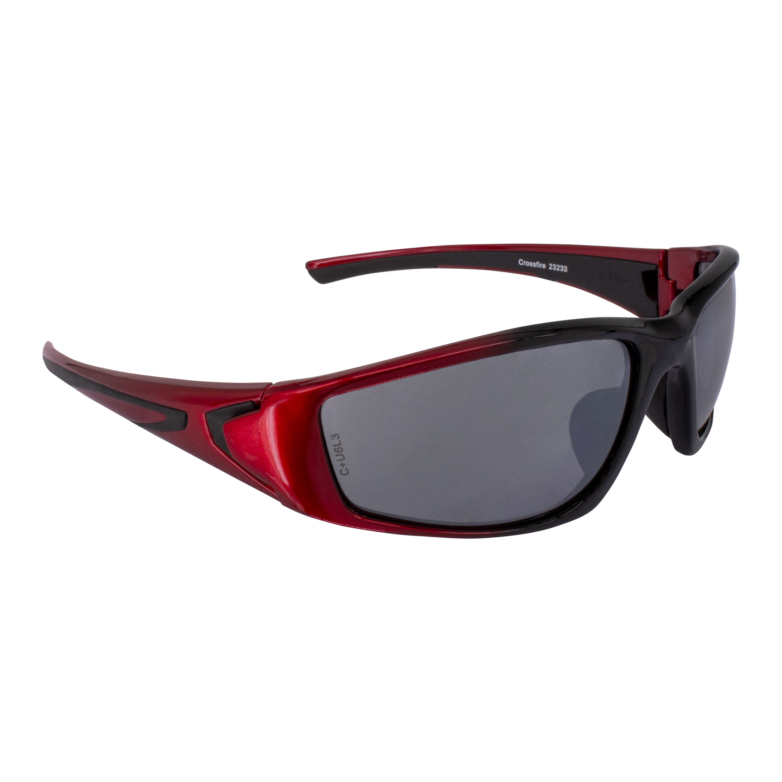 RPG Premium Safety Eyewear - Shiny Black/Pearl Red Frame - Silver Mirror Lens