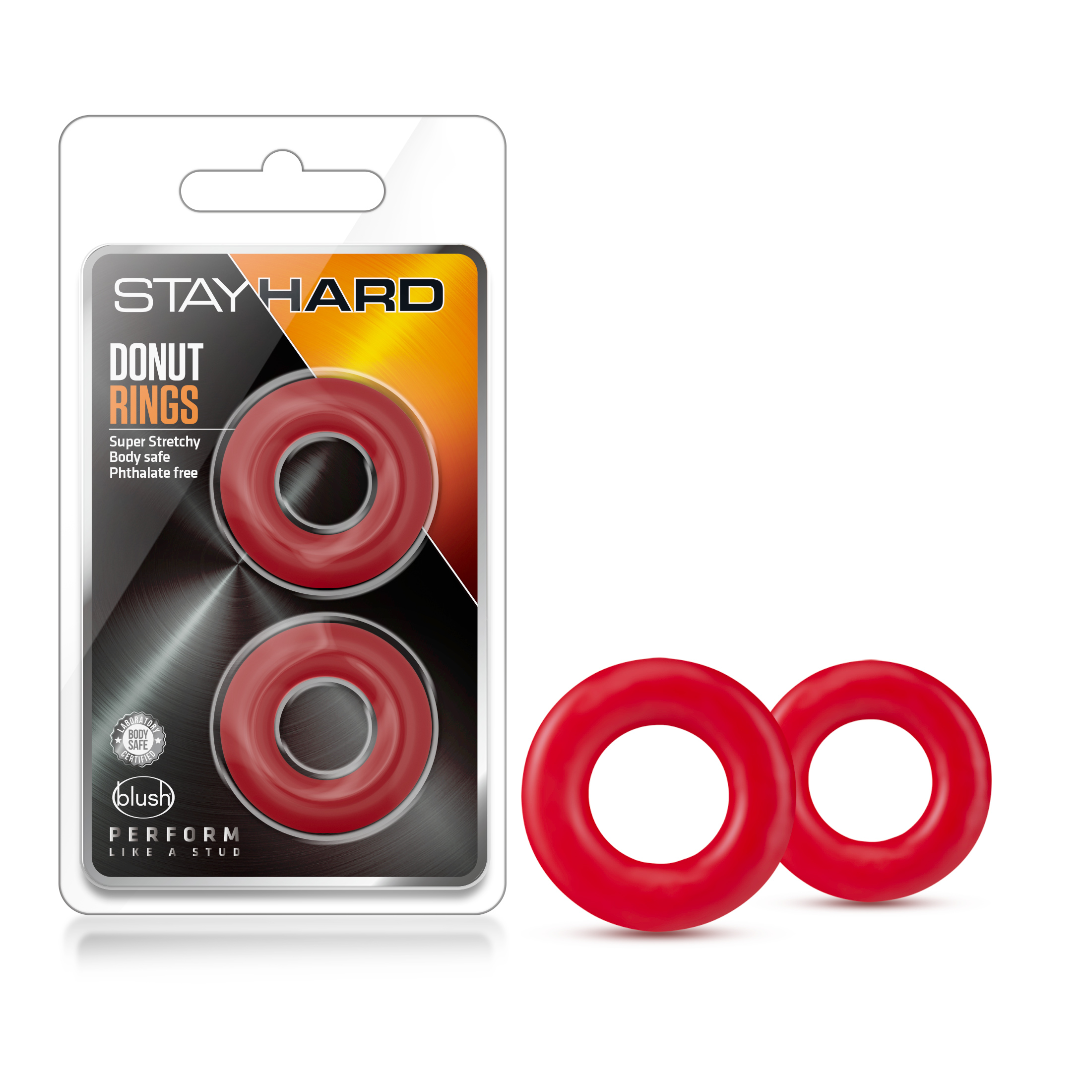 Blush Stay Hard / Red Donut Penis Rings (2-Pack)