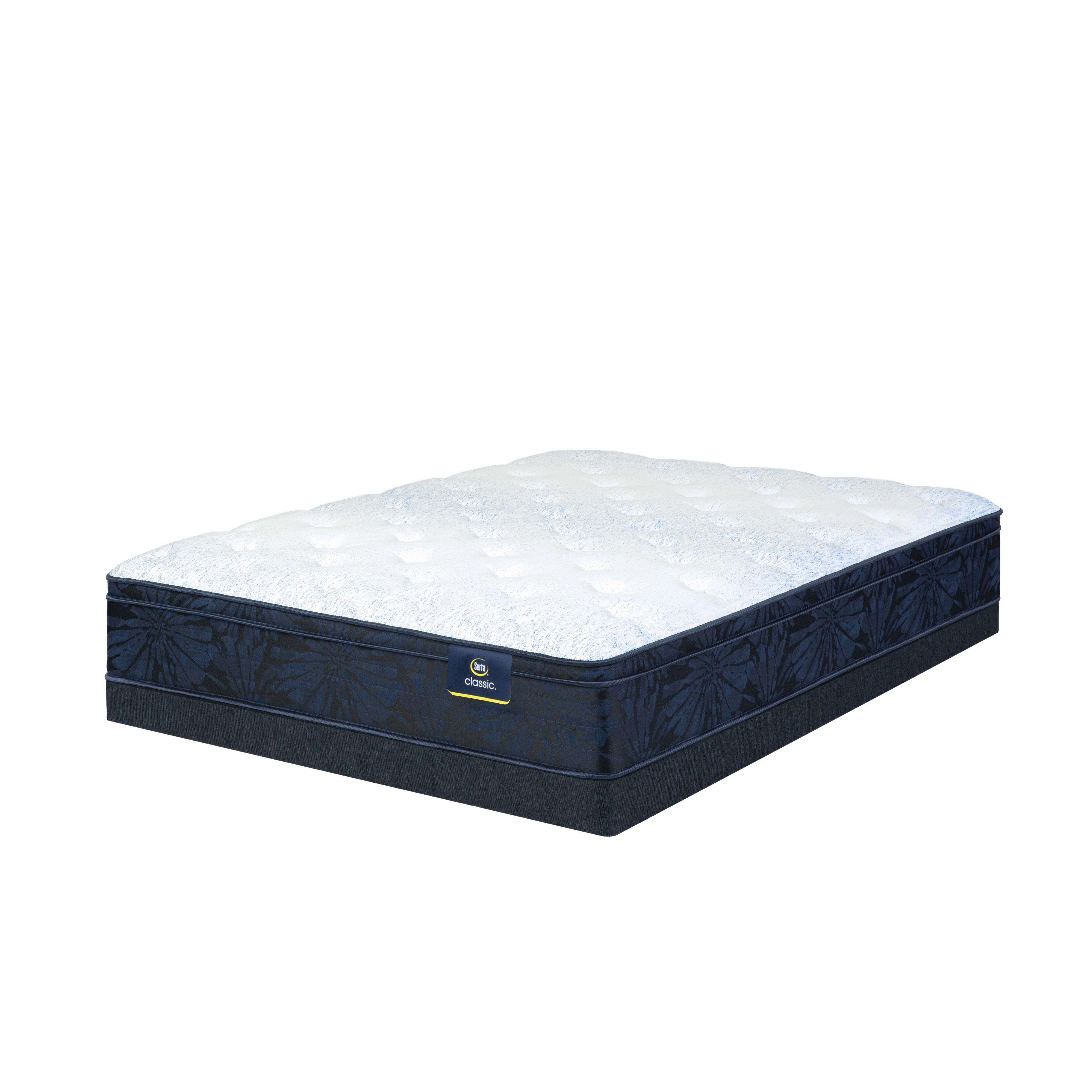 Serta Classic Dorian 12.5" Plush Euro Top Mattress Low Profile Set -Full