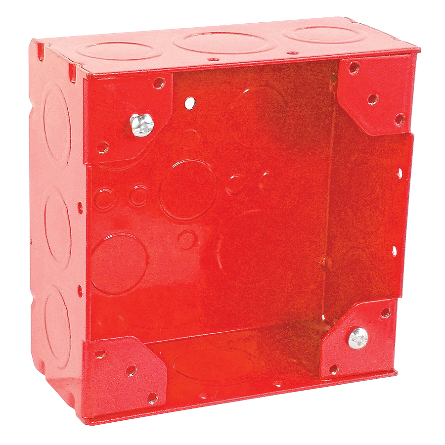 GAR 82171-RD 4-11/16" SQUARE RED FIRE ALARM BOX 2-1/8"D 1/2-3/4-1" KOS