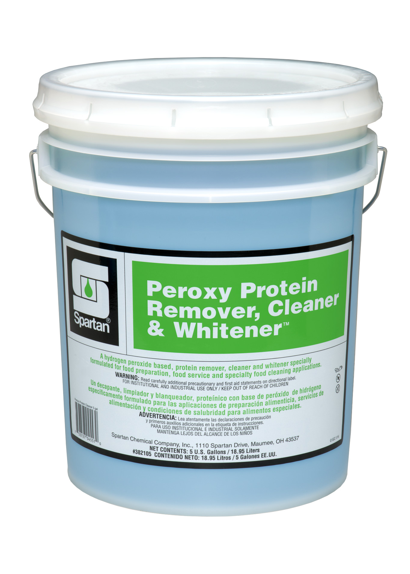 Spartan Chemical Company Peroxy Protein Remover, Cleaner & Whitener, 5 GAL PAIL