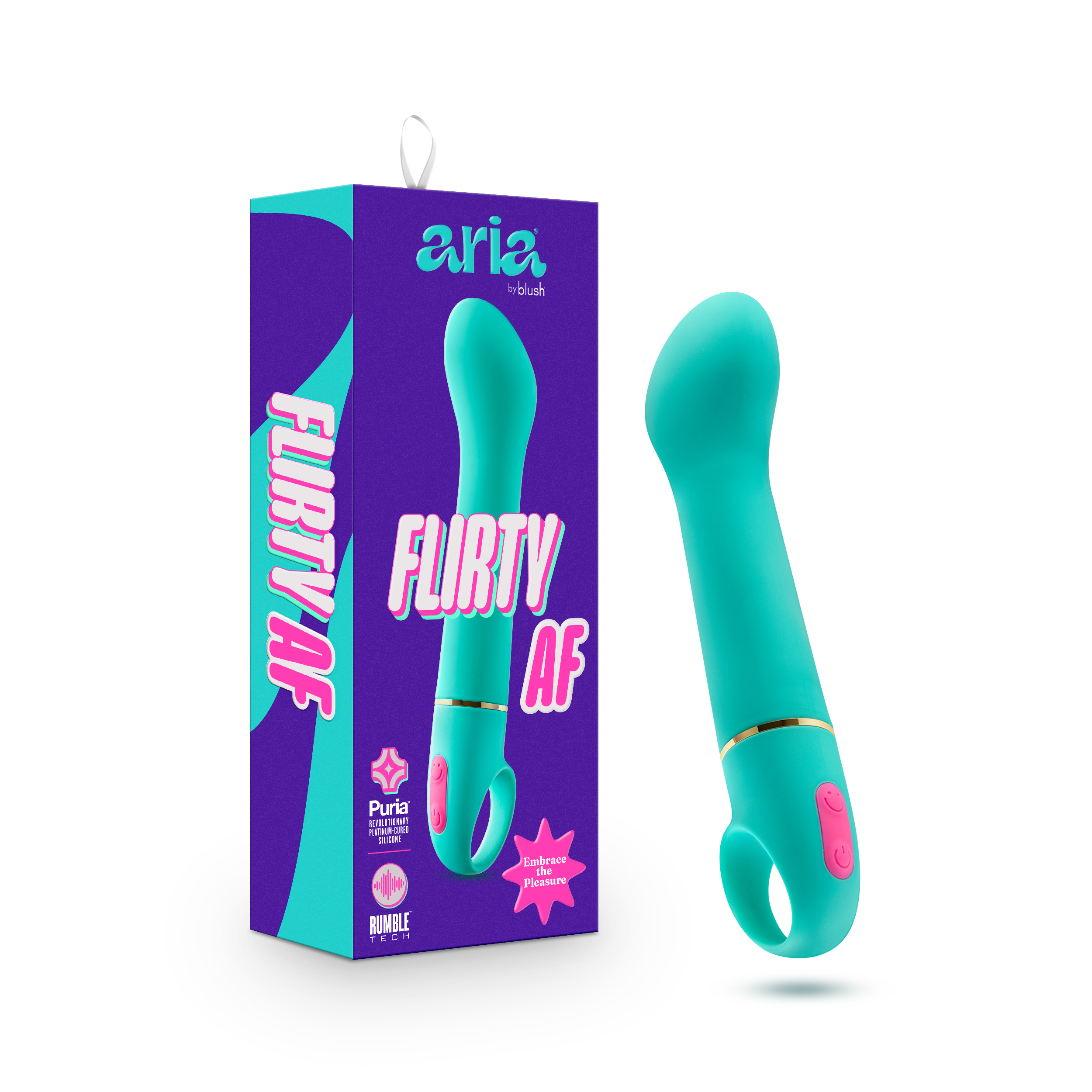 Blush Aria Flirty AF G-Spot Teal 6.5-Inch Loop Handle Vibrator