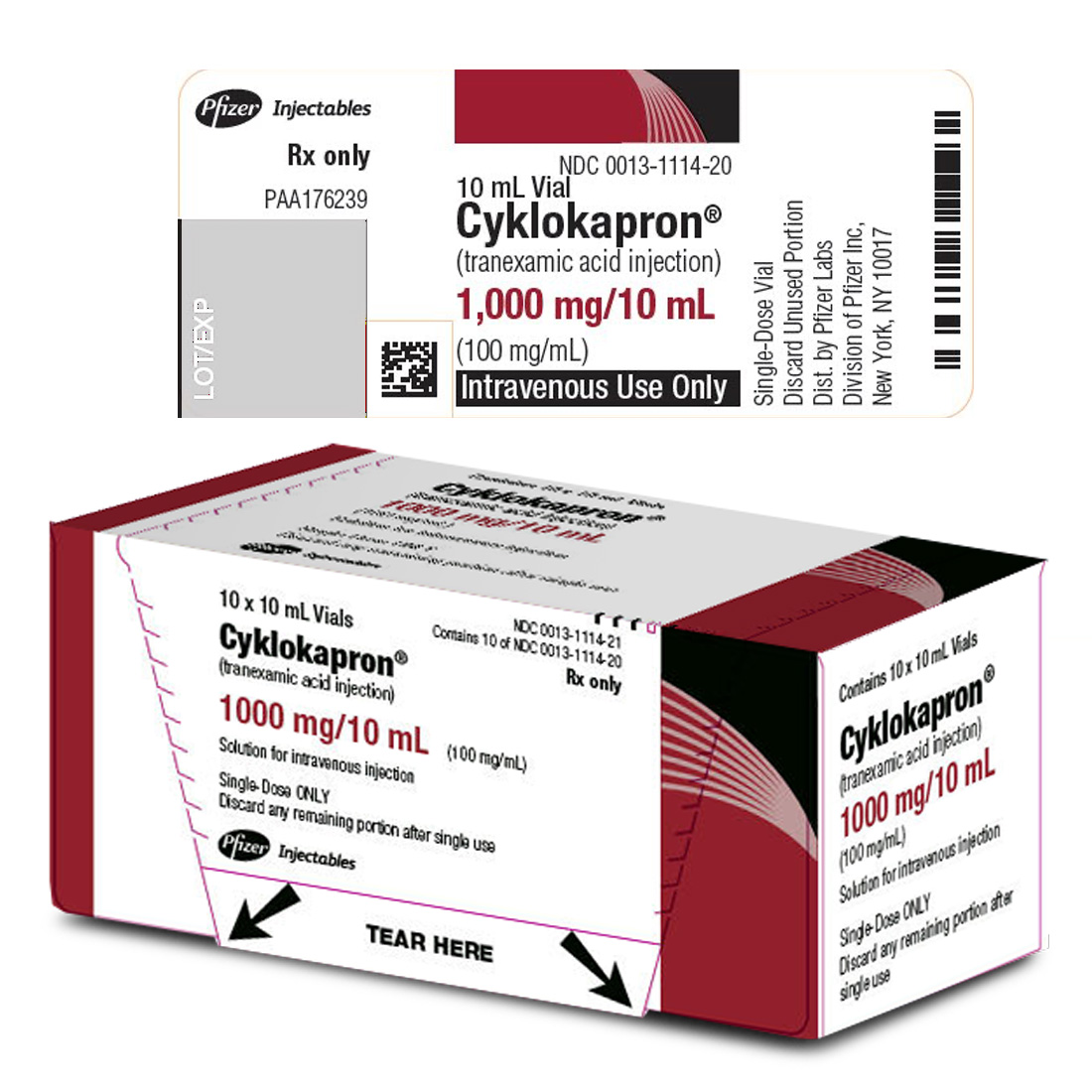 Cyklokapron 100mg/ml 10ml Vial- 10/Box