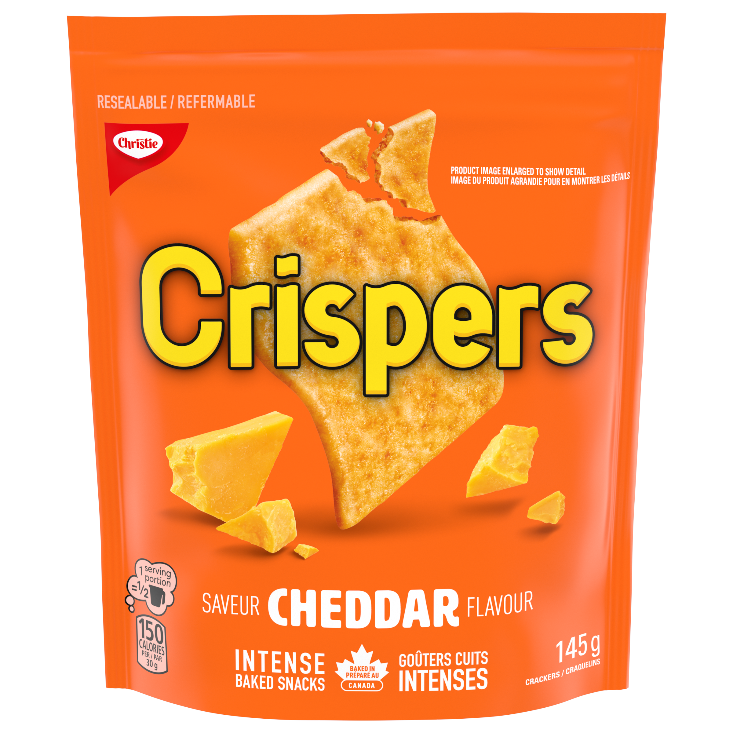 Crispers Cheddar Cracker Snacks, 145G-thumbnail-1