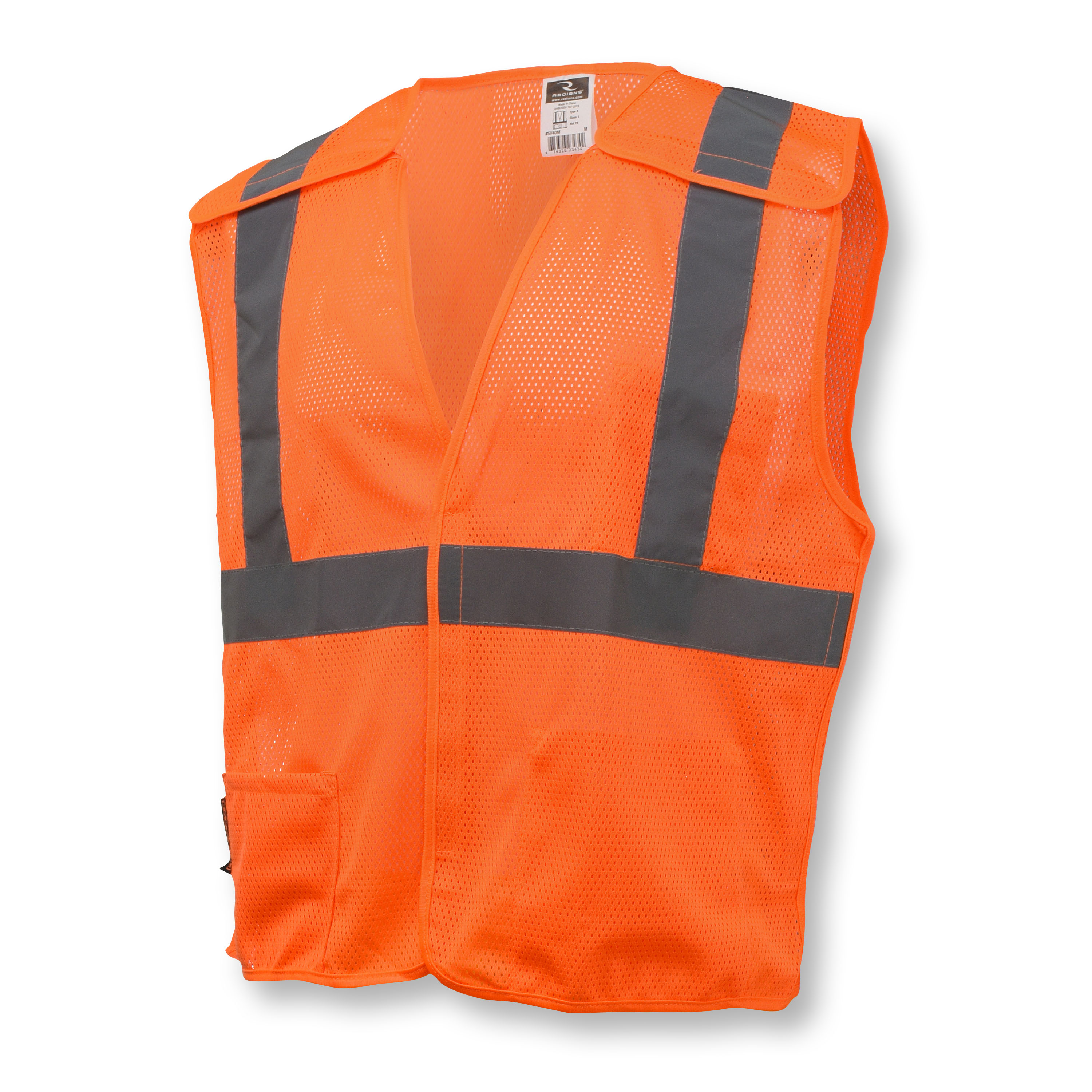 SV4 Economy Type R Class 2 Breakaway Mesh Safety Vest - Orange - Size L