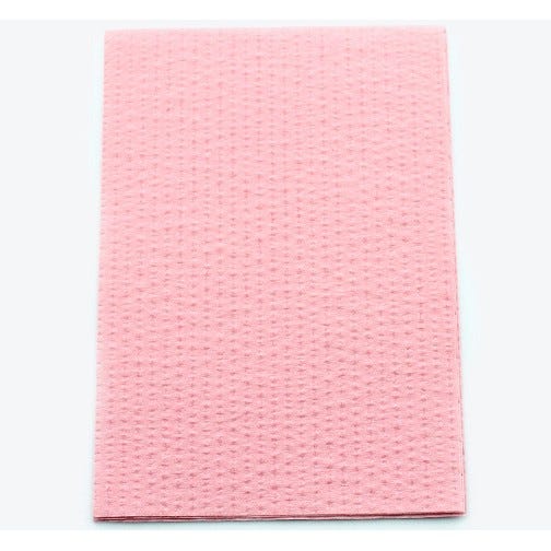 Advantage Patient Towels, 2-Ply Tissue with Poly, 18" x 13", Dusty Rose - 500/Case