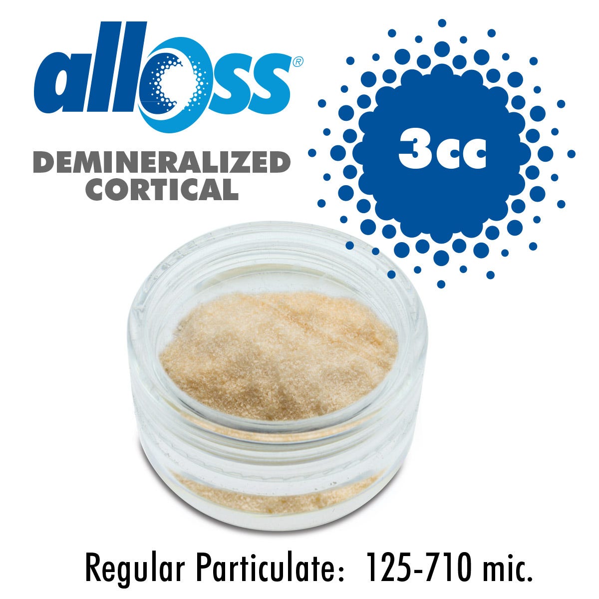 alloOss® Demineralized Cortical Particulate  125-710um (3.0cc)