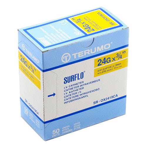 Catheter SURFLO® 24ga x 3/4" -50/Box