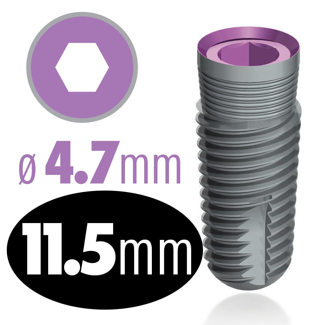 infinity Internal Hex Implant 4.7mm x 11.5mm